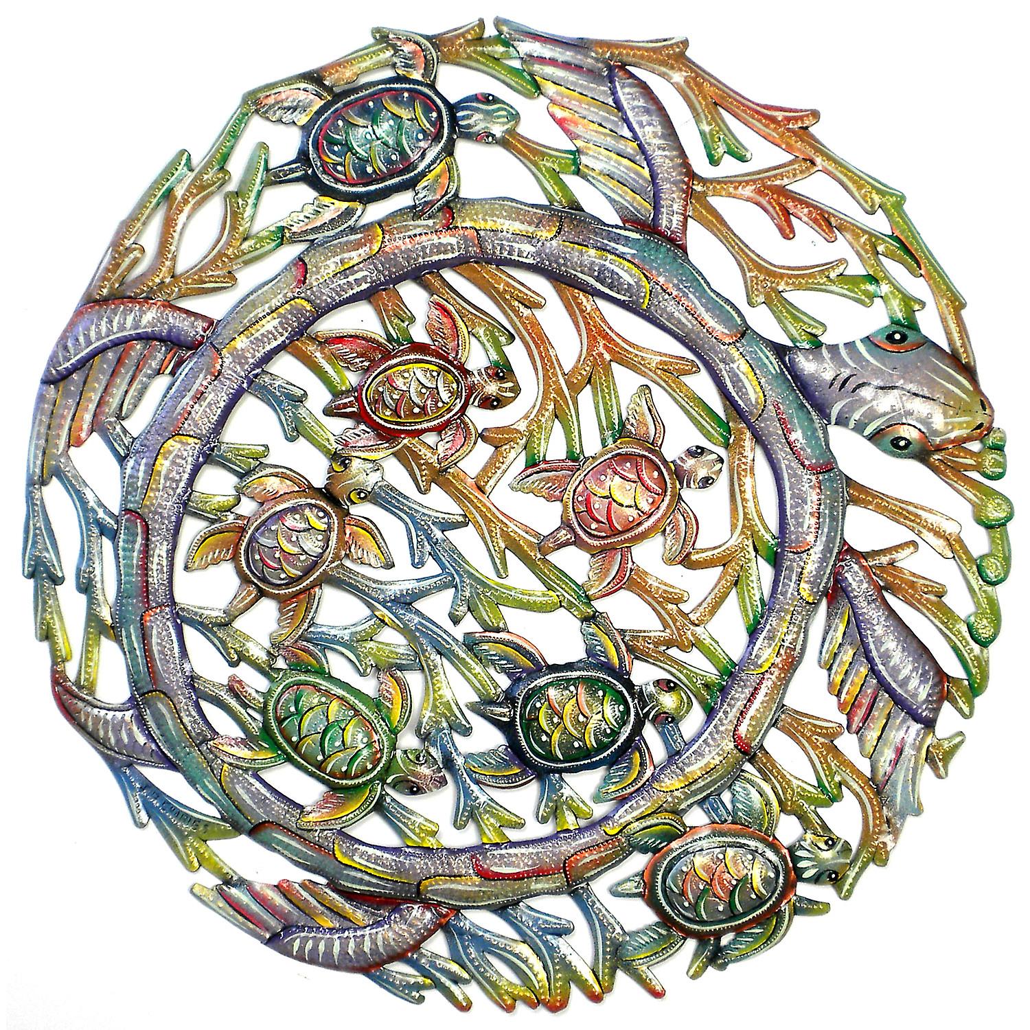 Sea Turtle Metal Wall Art Croix des Bouquets