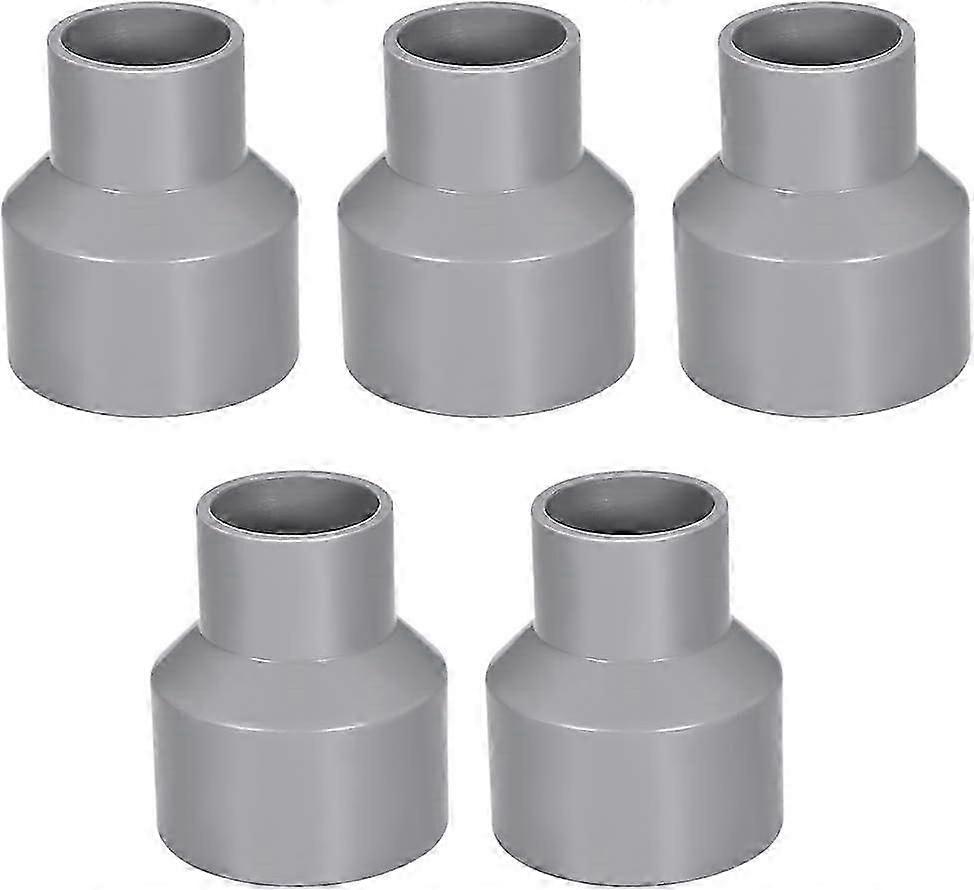 50mm x 32mm PVC Pipe Reducer Fitting Coupling Hub Coupling DWV Gray 5Pcs