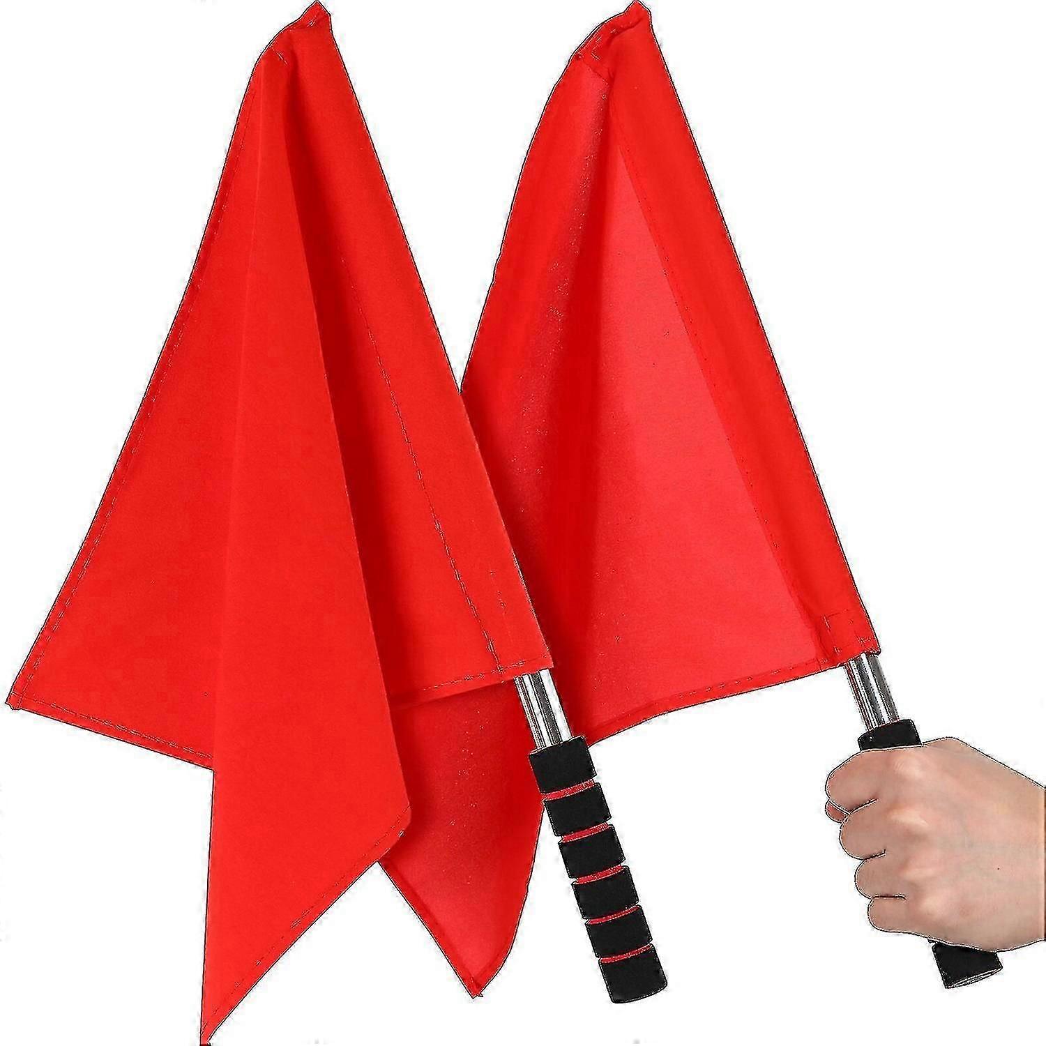 2 Pcs Referee Flags Command Flags Signal Flags Hand Waving Flags For Game Match Competition