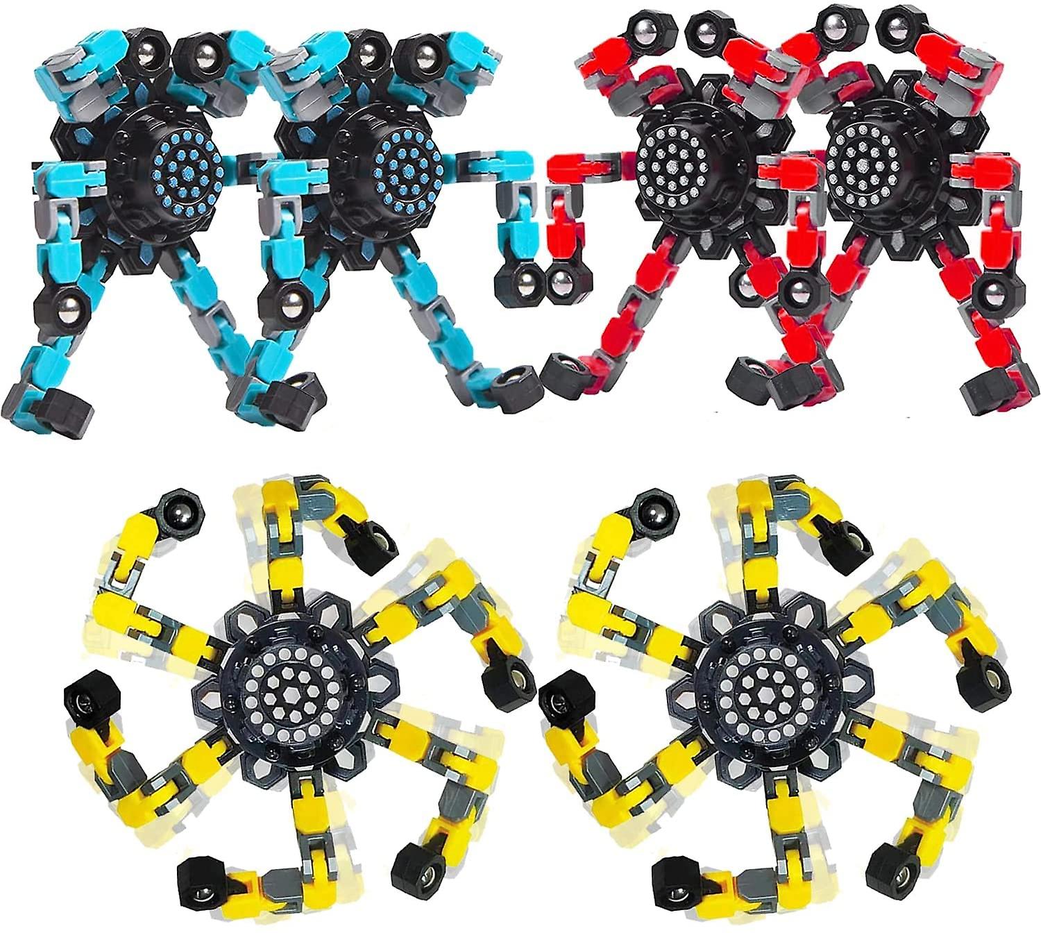 6pcs New Transformable Rotating Toy-Children's Creative DIY Chain Decompression Gyro Robot