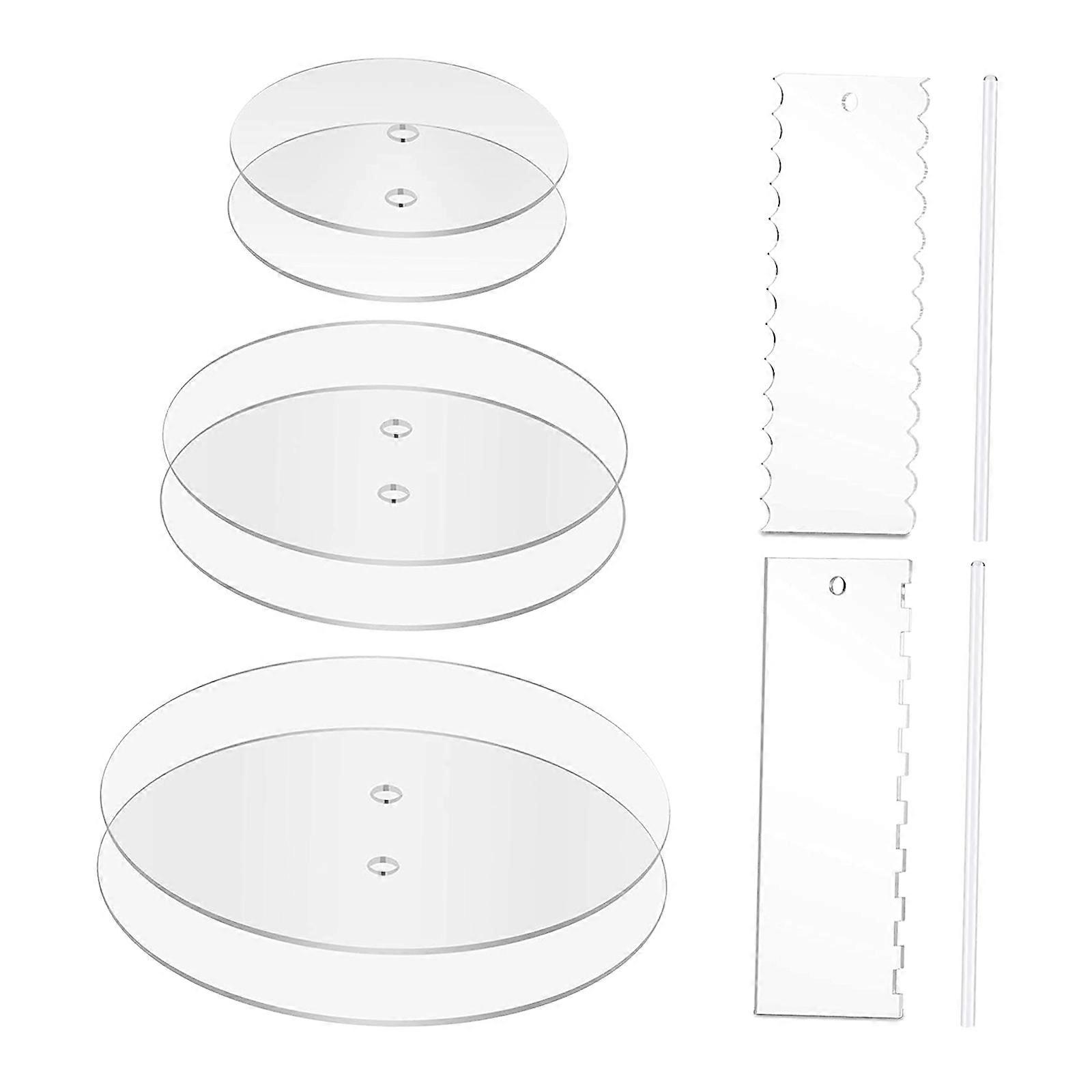 Acrylic Round Cake Disk Set Cake Decorating Tools for Serving Cake