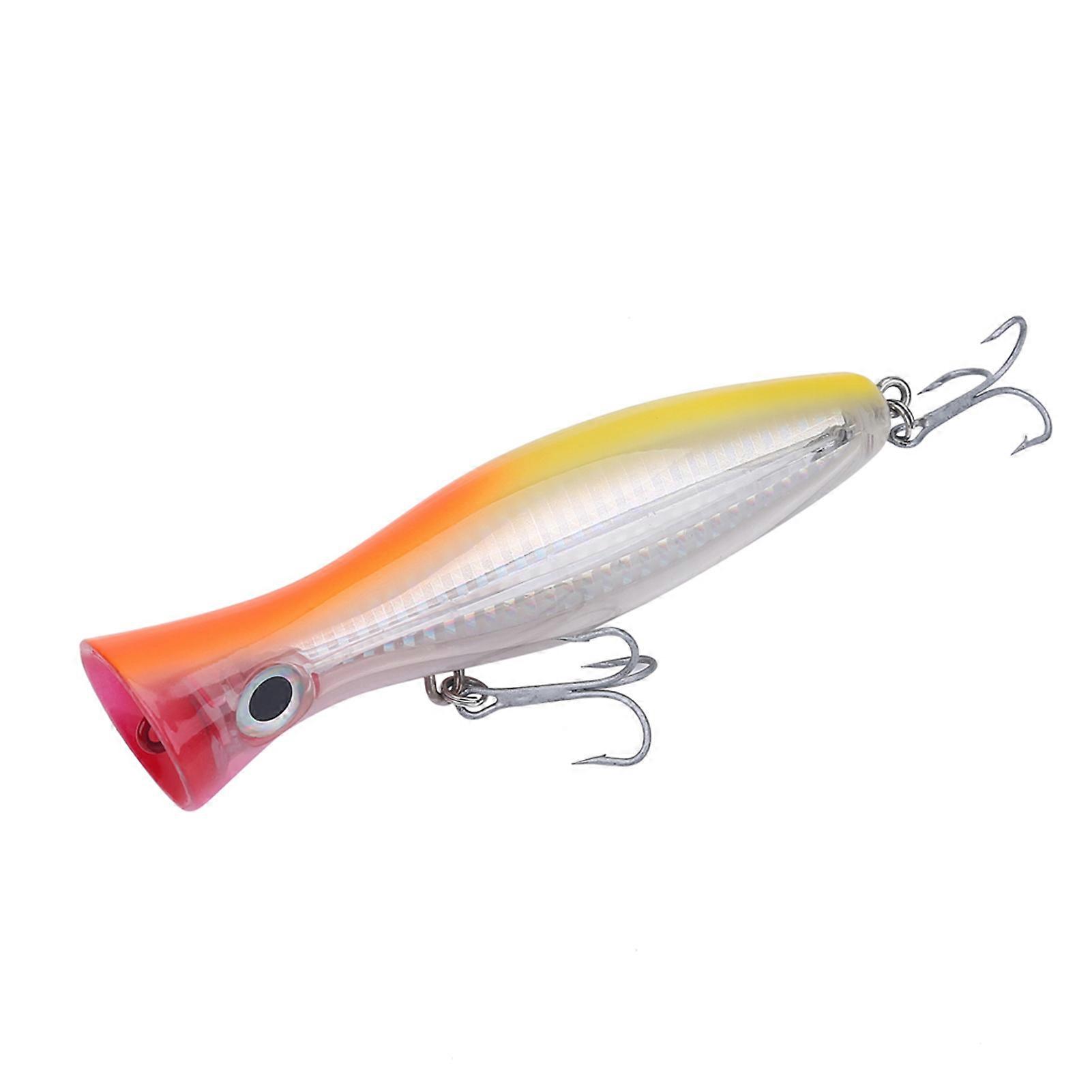 Angelköder Lebensechte Popper Bait Swimbaits mit Drilling-Haken (Orange)