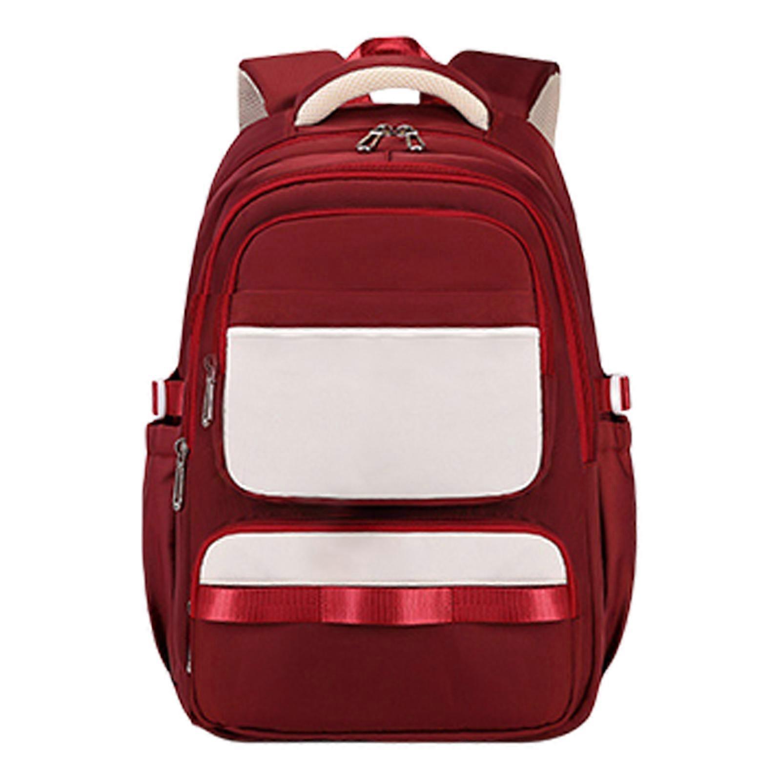 Comfortable and Practical School Backpack for Teens Large Capacity Daypack with Pockets Laptop Backpacks Daypack Red