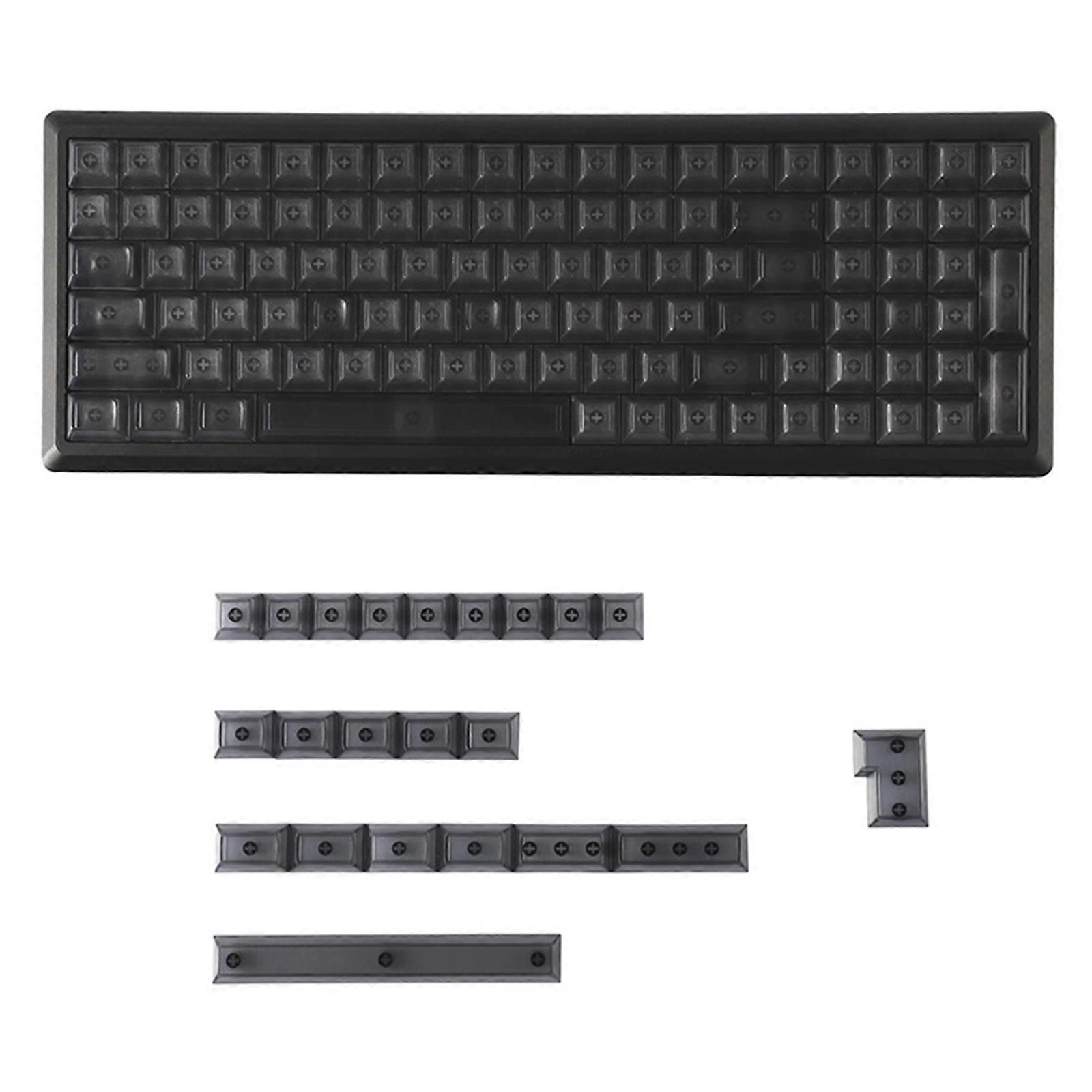 DSA Yüksek Frosted Tuş Takımı Şeffaf Sözsüz 122 Tuşlu Tuş Kapakları Tam Set Kişiselleştirme Şeffaf Tuş Kapağı siyah