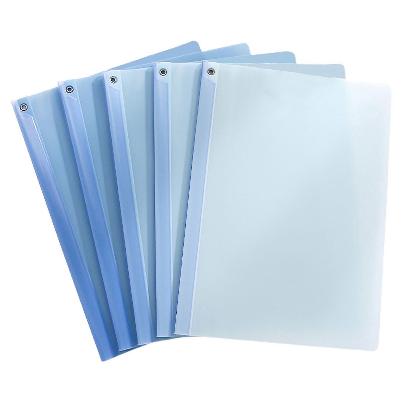 5Pcs Large File Sleeve Clear Document Organizers Filing Folder with Long Clamp Landscape Presentation Folder Art Folder  gradient blue