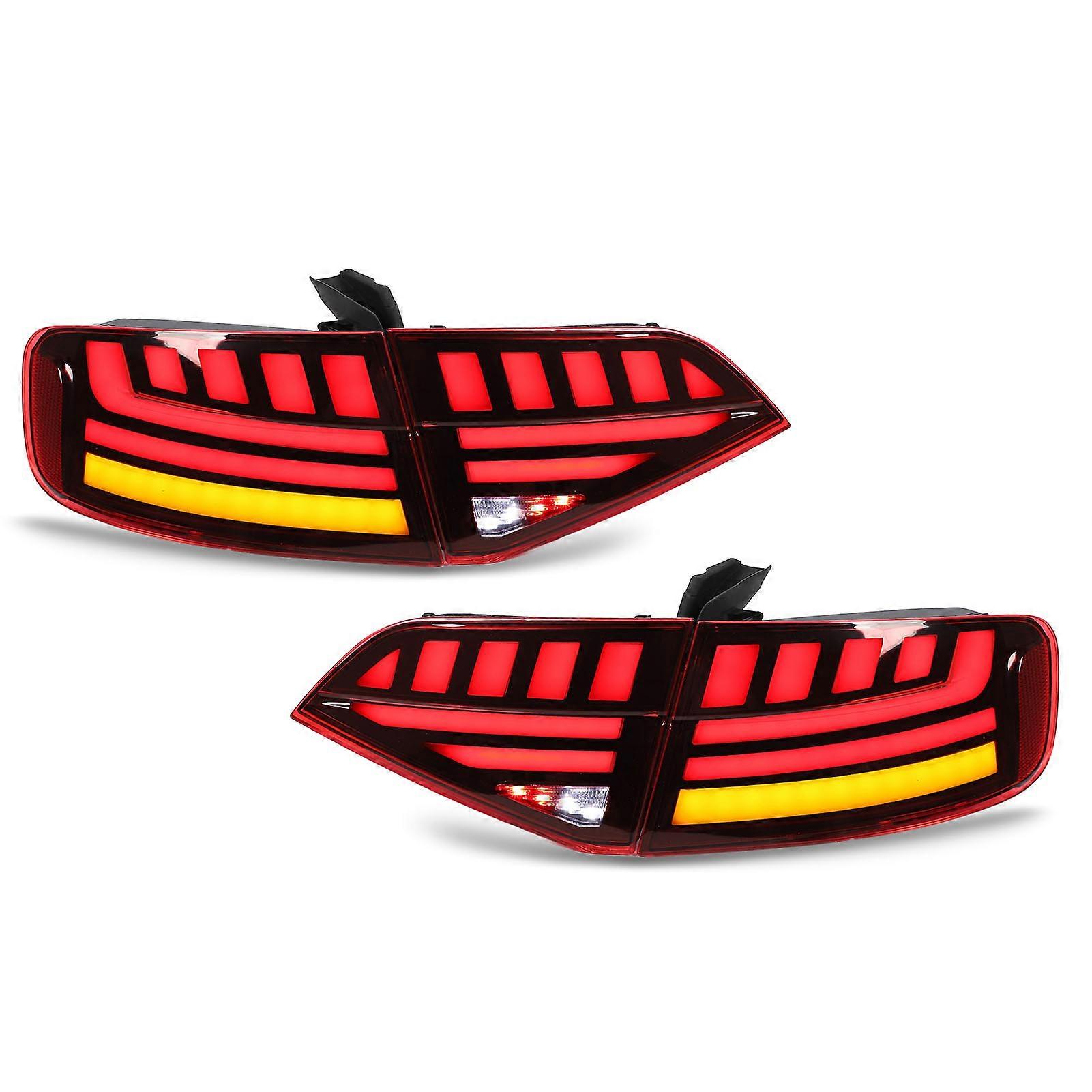 LED Tail Lights Rear Lamp With Dynamic Turn Signal for A4 B8 Pre‑facelift Sedan S4 2009 to 2012 Red 