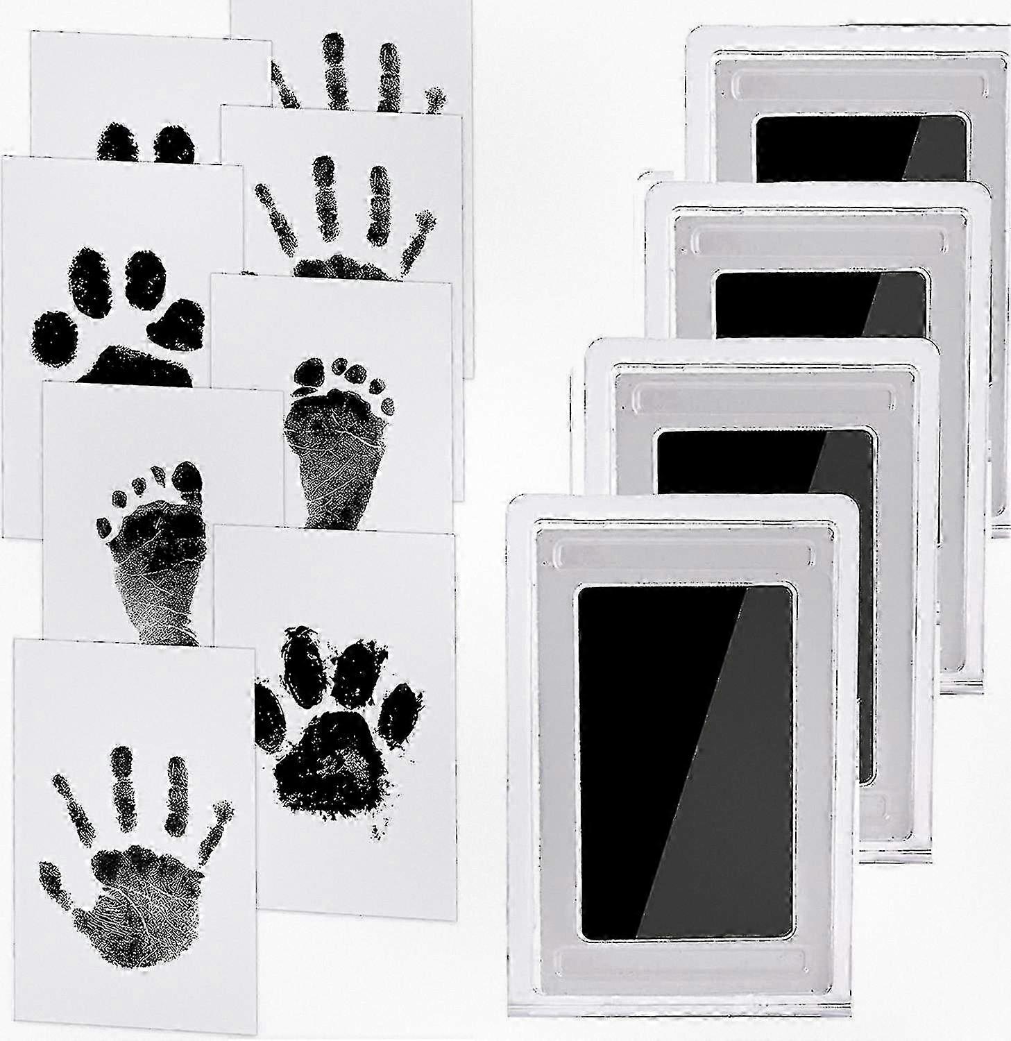 Infant Hand & Footprint Set with 4 Washable Ink Pads for Safe Keepsakes.