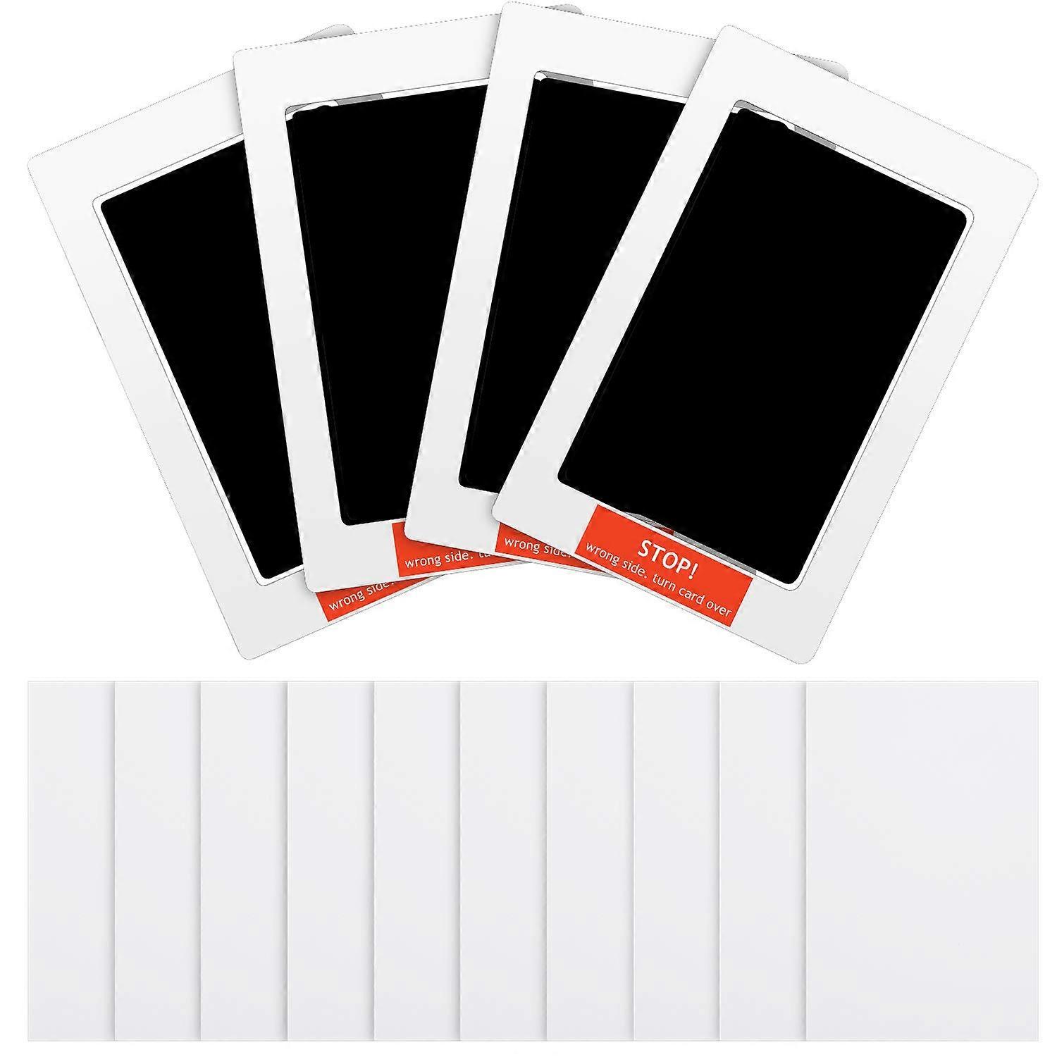 Newborn Handprint and Footprint Paw Print Kit with 4 Clean Touch Ink Pads, 10 Imprint Cards, Inkless Pet Stamp for Dogs, Black, 6.02 x 4.25 Inch