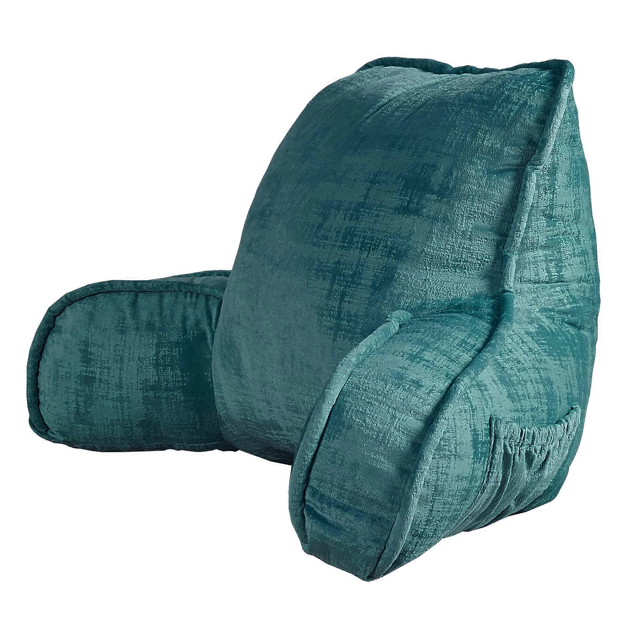 Velvet Backrest Reading Bed Rest Pillow with Removable Cover and Filling for Sitting in Bed 20' x 18' x 17'