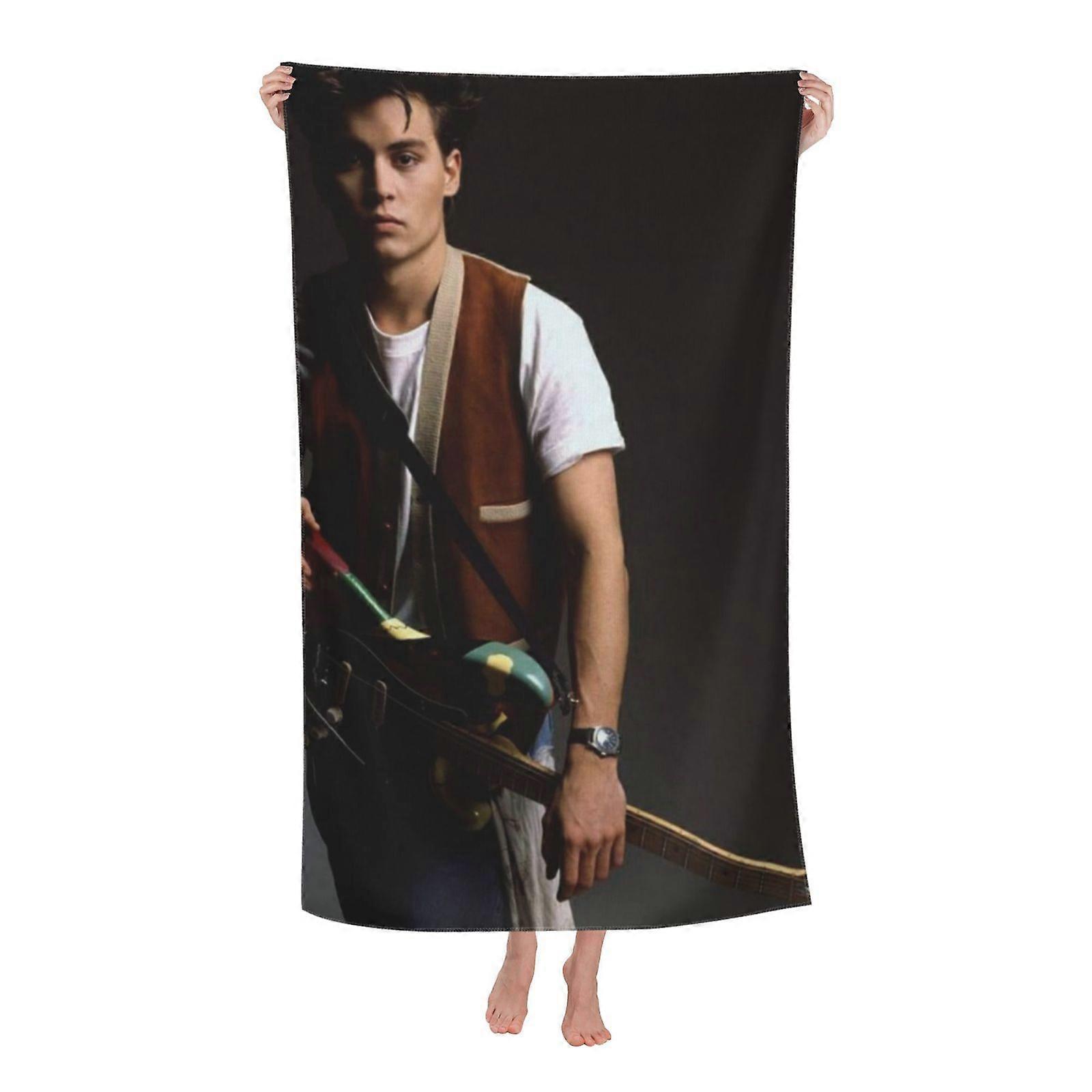 Jonny Deep Quick Dry Beach Towel 32X52 Super Absorbent Polyester Small and Portable For Travel Fade Resistant Print White #8eZ8