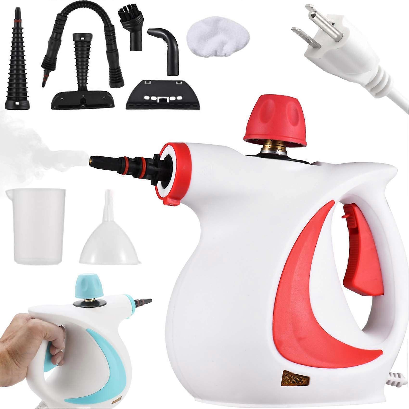 Steam Cleaner, Steammaster Pro 10-in-1 Handheld Multi-Surface Natural Steamer for Home Use, Red