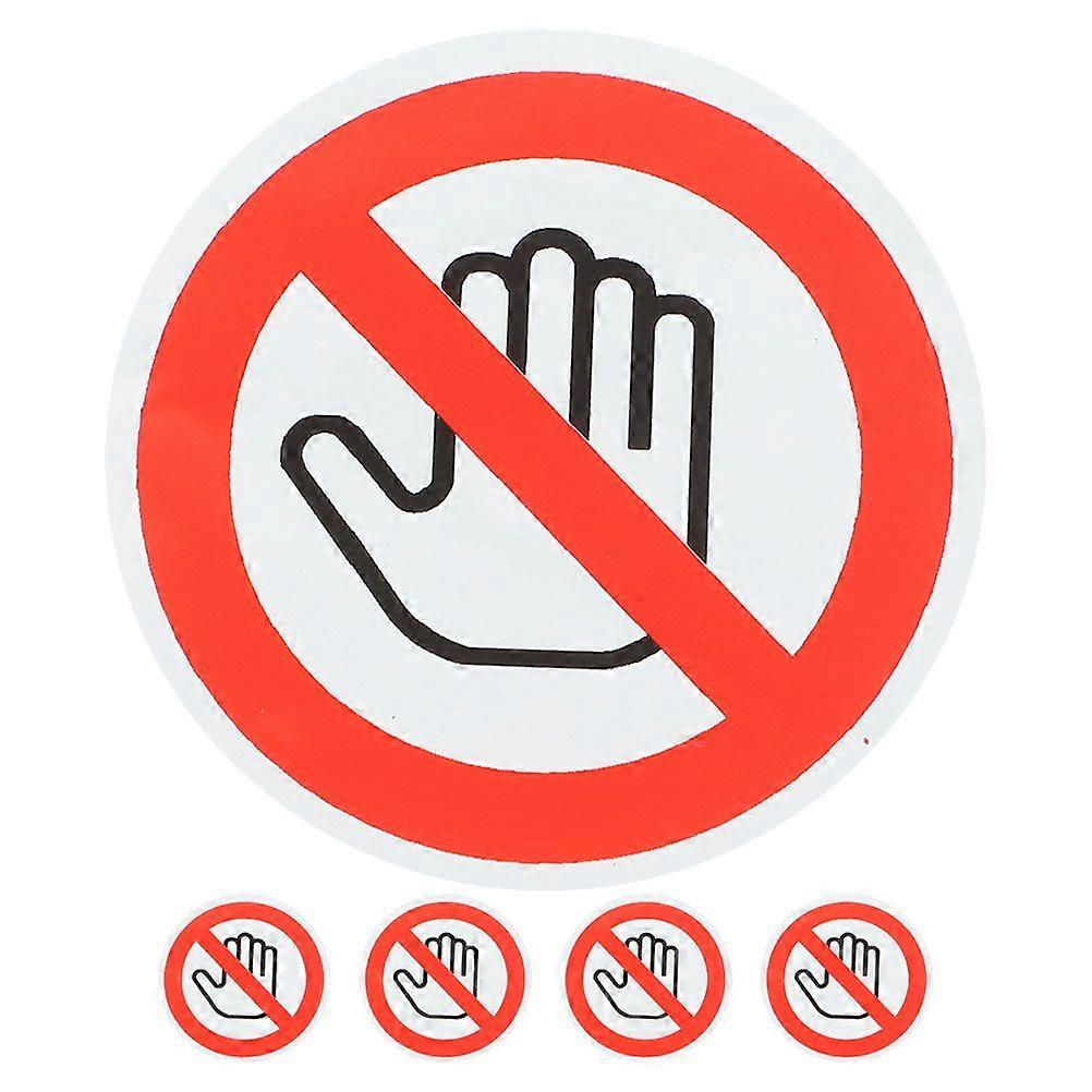 5 Sheets of Adhesive Do Not Touch Sign Caution Danger Decal Sticky Decal No Touch Sign 20mm