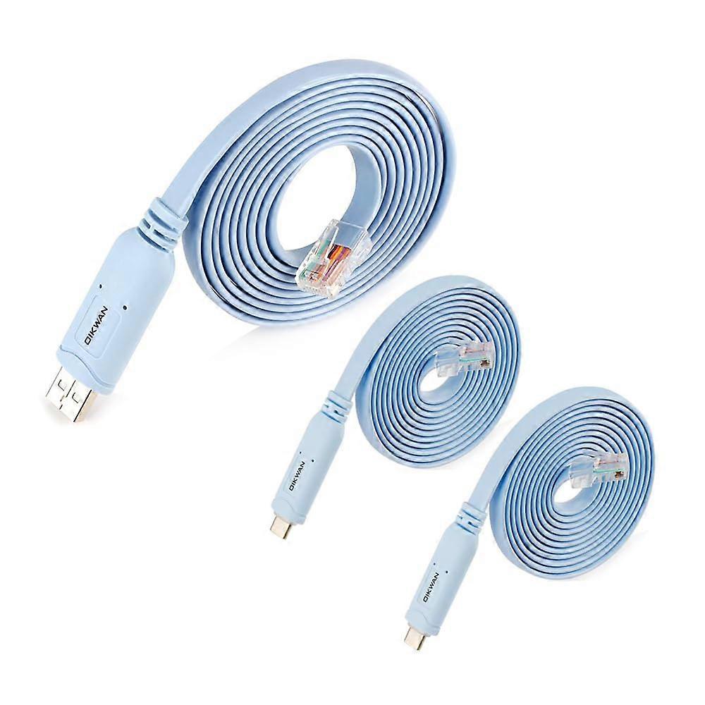 USB-C Console Cable 2-Pack and USB to RJ45 Console Cable for Cisco Routers, Switches, Windows, Linux, Mac OS Compatibility