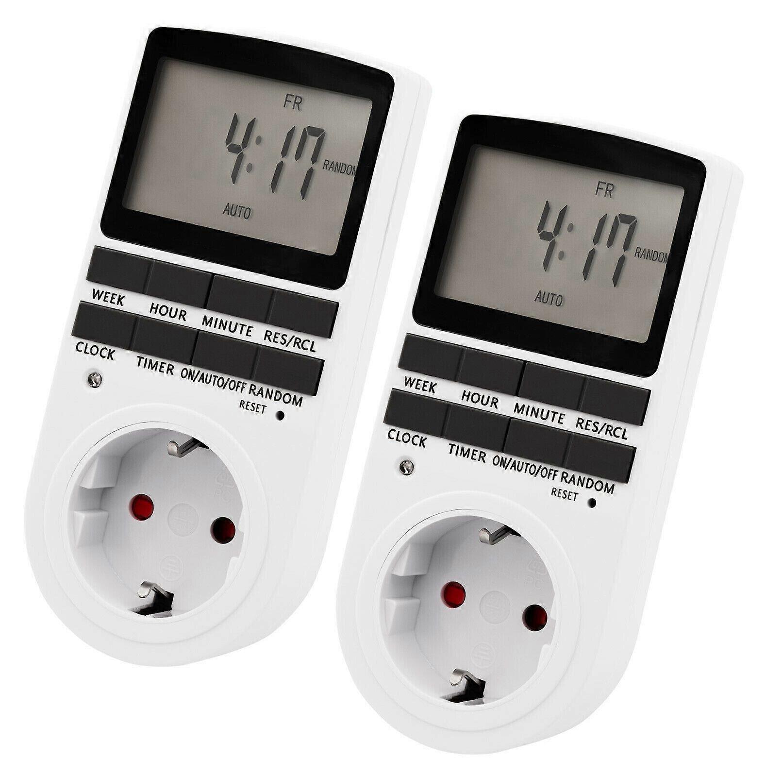 Digital Timer Sockets with Weekly Timer and 10 Programs (2PCS)