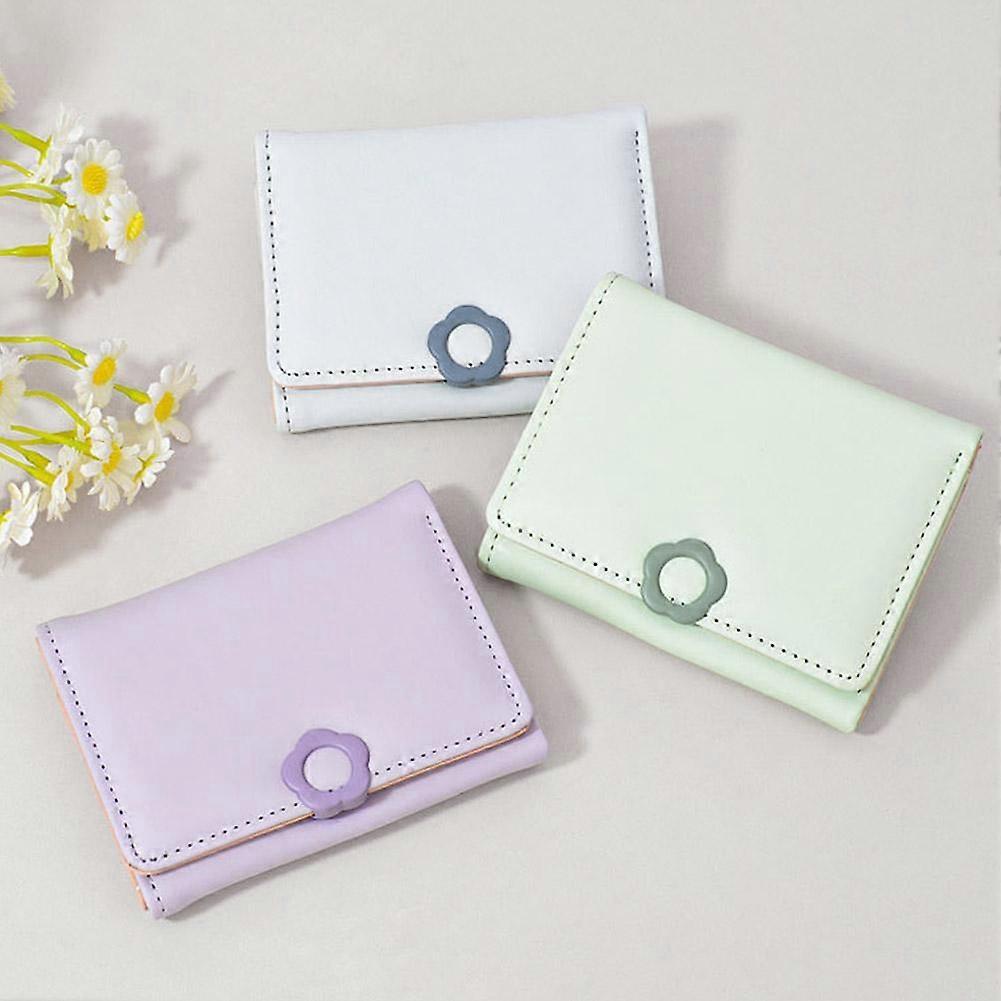 Women's Wallet Tri Fold Card Bag PU Multi Objects Pocket Short Fashion Wallet