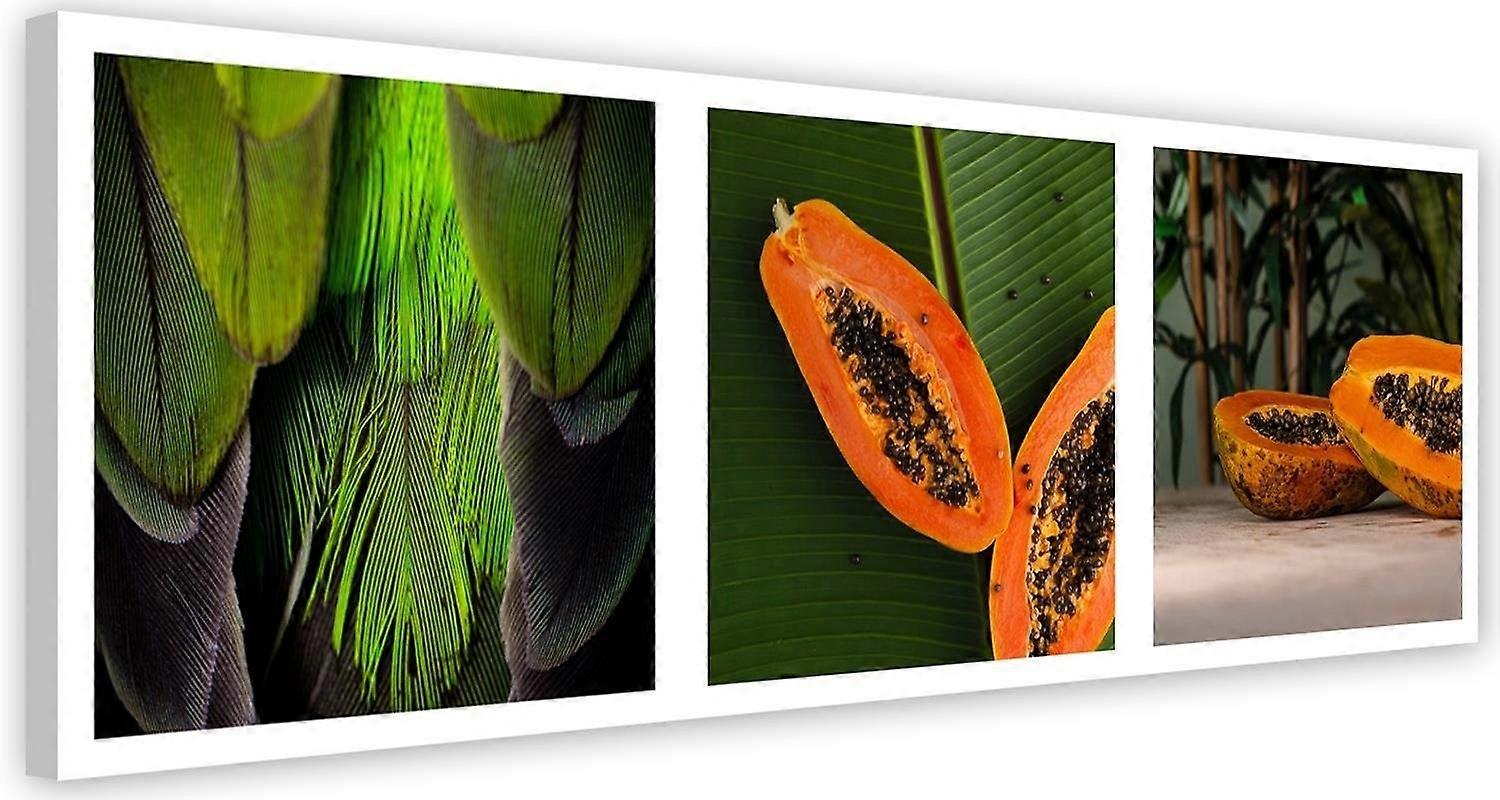 Fotobehang, Sappige papaja - set - 150x50