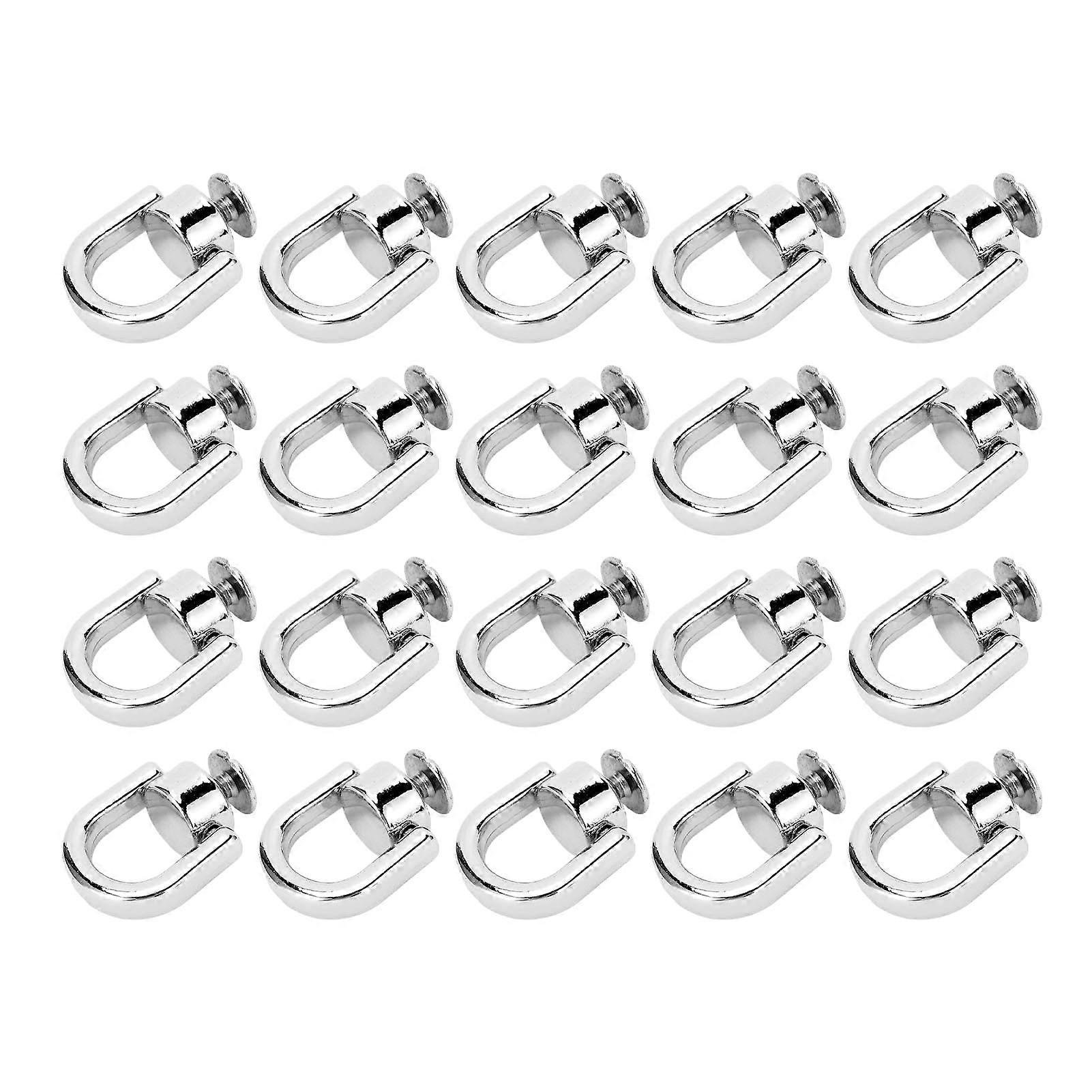 20PCS D Ring Rivet 16x9.5mm Zinc Alloy and Iron Rivet Button Ball Stud with Thread for Leather Silver