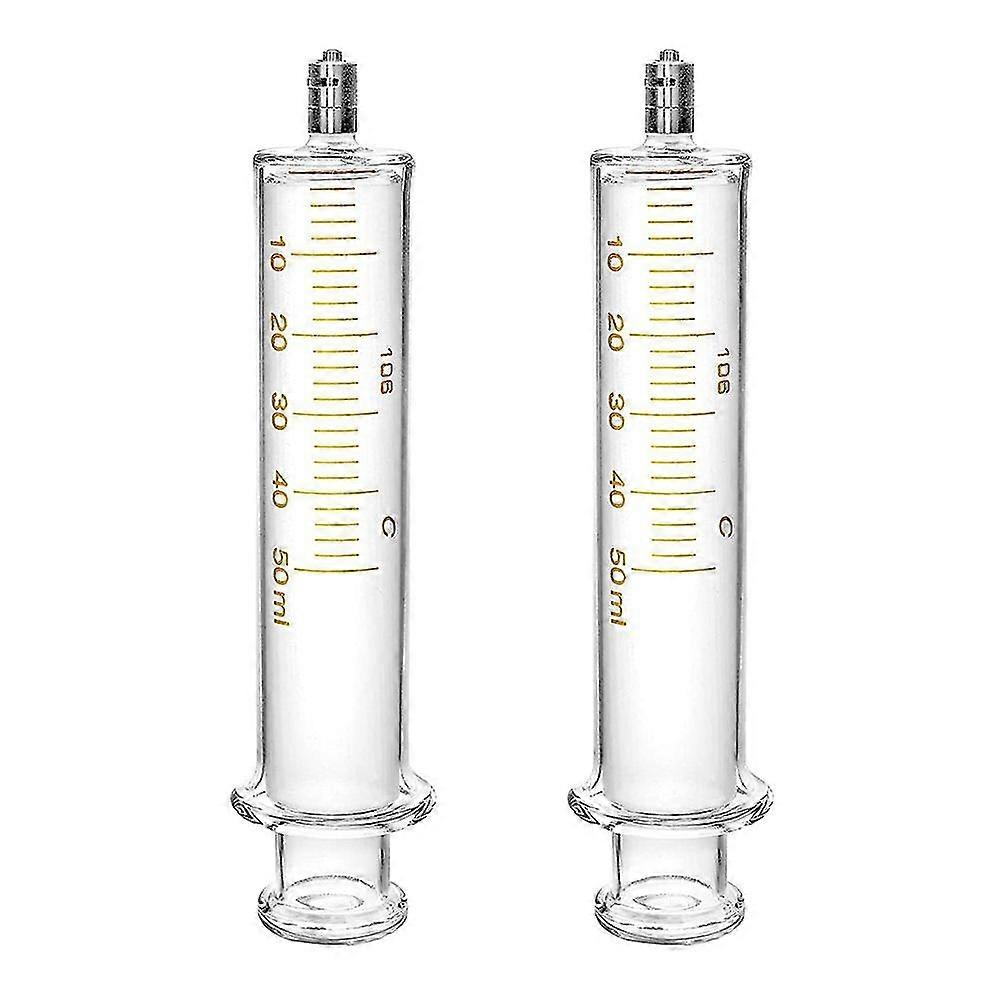 Luer Lock Reusable Glass Syringe with No Needle, 50Ml