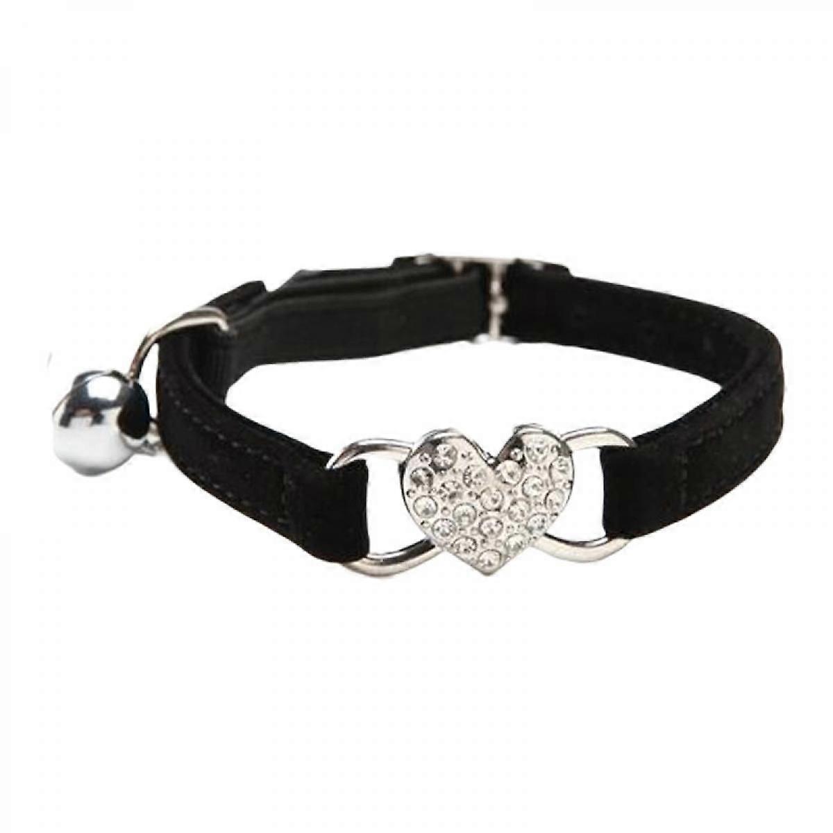 Cat collar with seat belt and bell, stylish and beautiful style, strong and durable, total length 30cm/11.8 inches, width 1cm/0.3 inches