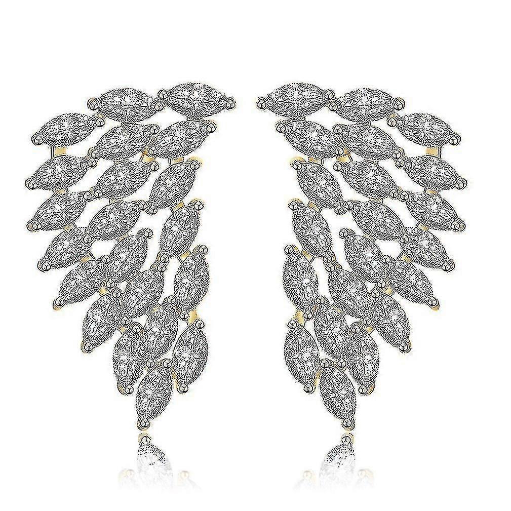Ear Studs Wings Micro Inlaid Zircon Earrings Eardrops For Ball