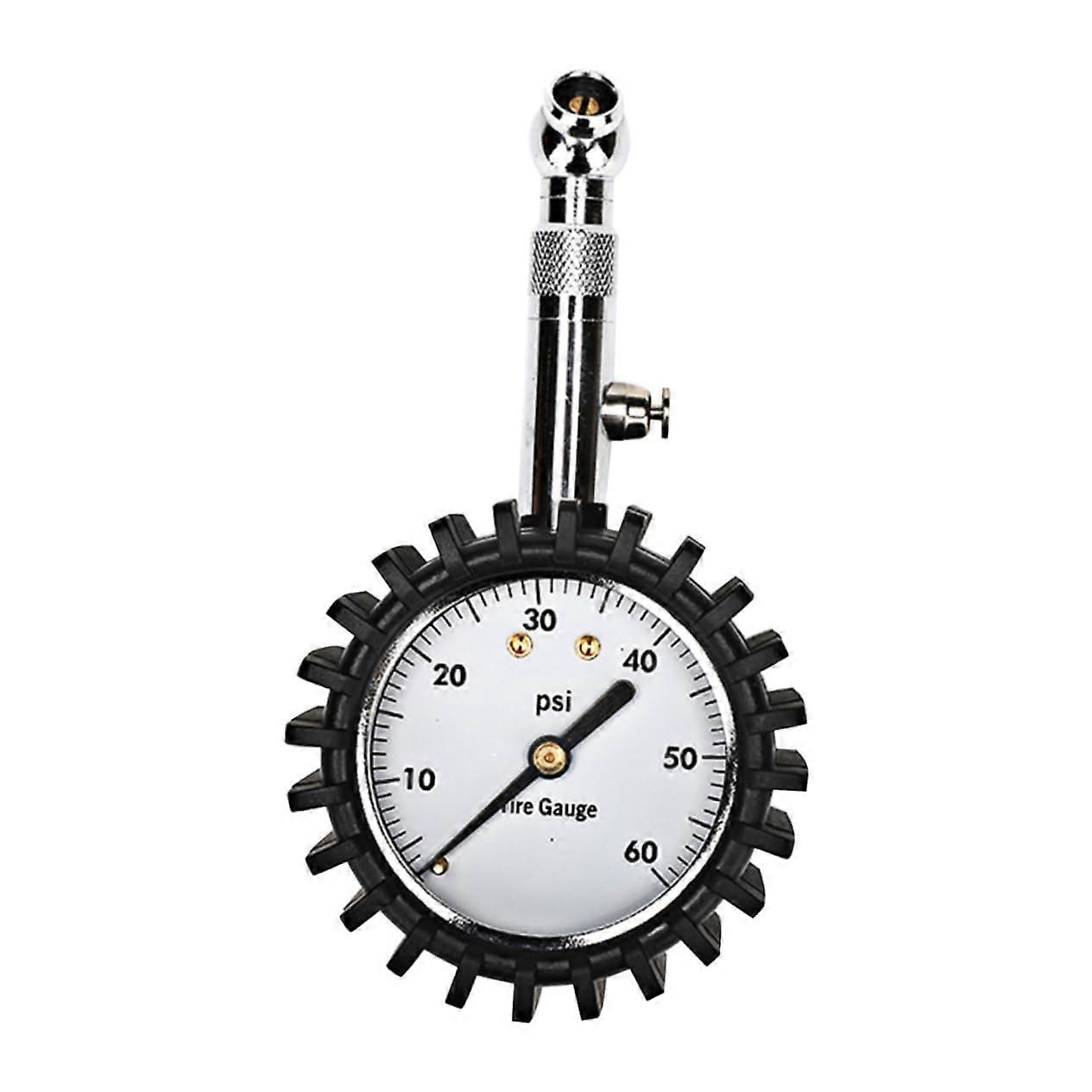 Car Tire Pressure Gauge Large Scale Dial Steel Brass No Battery Needed for Rv