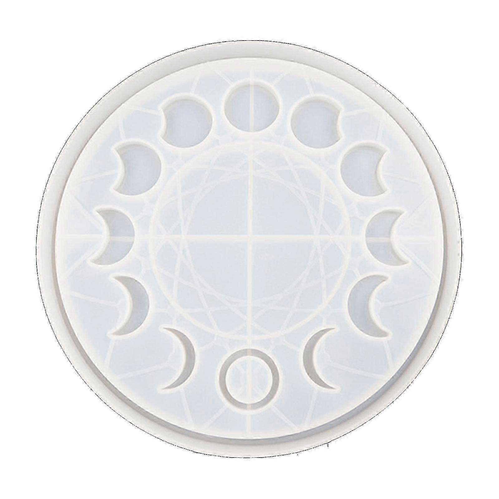 Star Moon Clock Dial Crystal Epoxy Resin Mold Lunar Eclipse Moon Phase Ornament Plate Silicone Mould Diy Crafts Making Tool