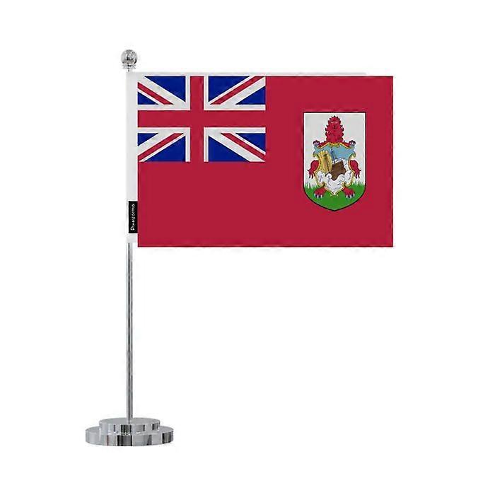 Bermuda Flag - 14 x 21 cm - Polyester - Stainless Steel Base - Pixelforma