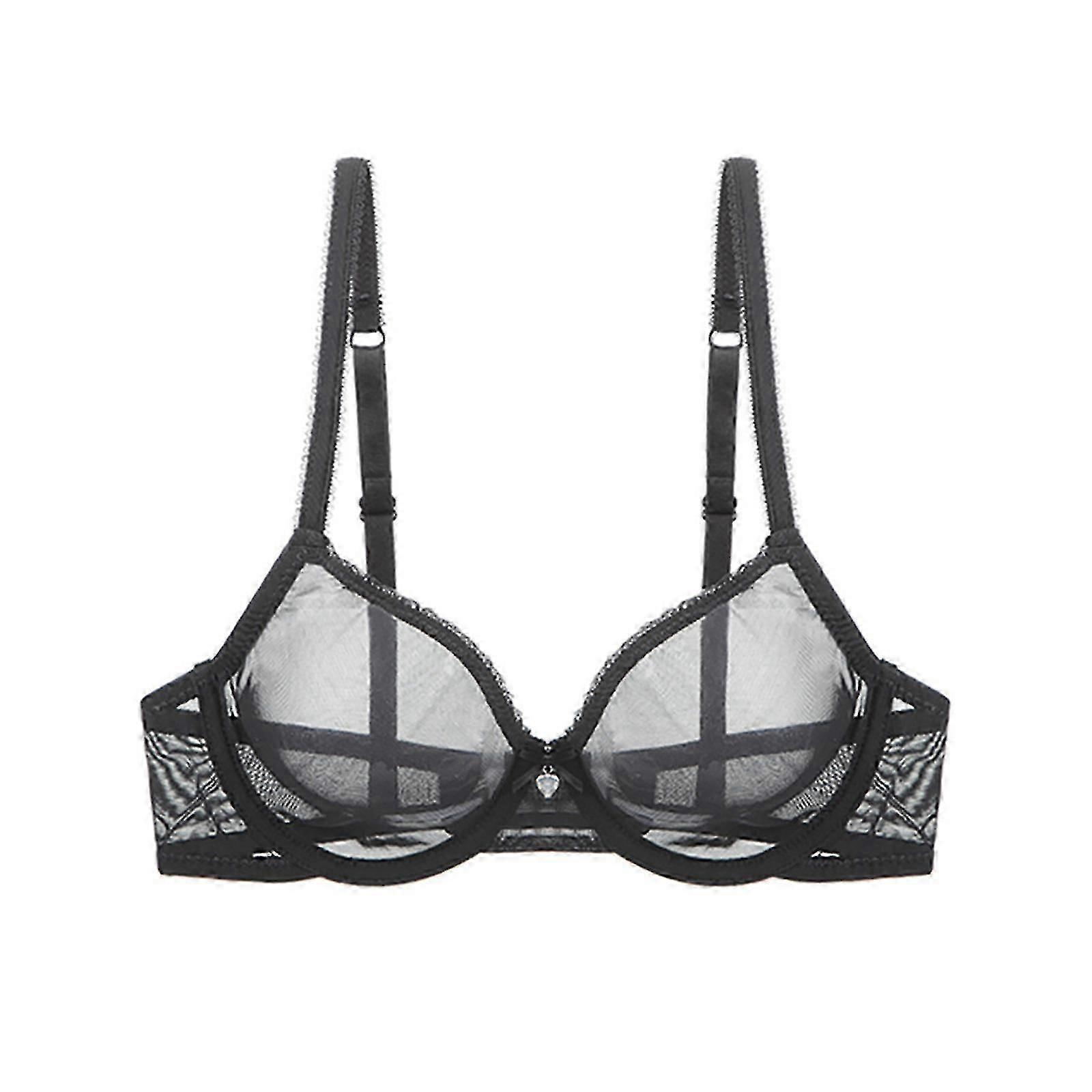 Naisten rintaliivit Topit Seksikkäät alusvaatteet Läpinäkyvä Mesh Bralette Säädettävät olkaimet Kaarituki Vuoriton rintaliivit Rintaliivit Alusvaatteet-Hyvä