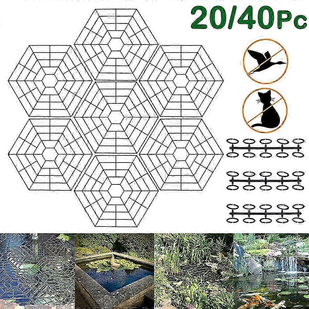 20/40Pcs Pond Protectors Net Plastic Garden Pond Fish Guard Floating Net for Protecting Fish From Predators Herons And Cats