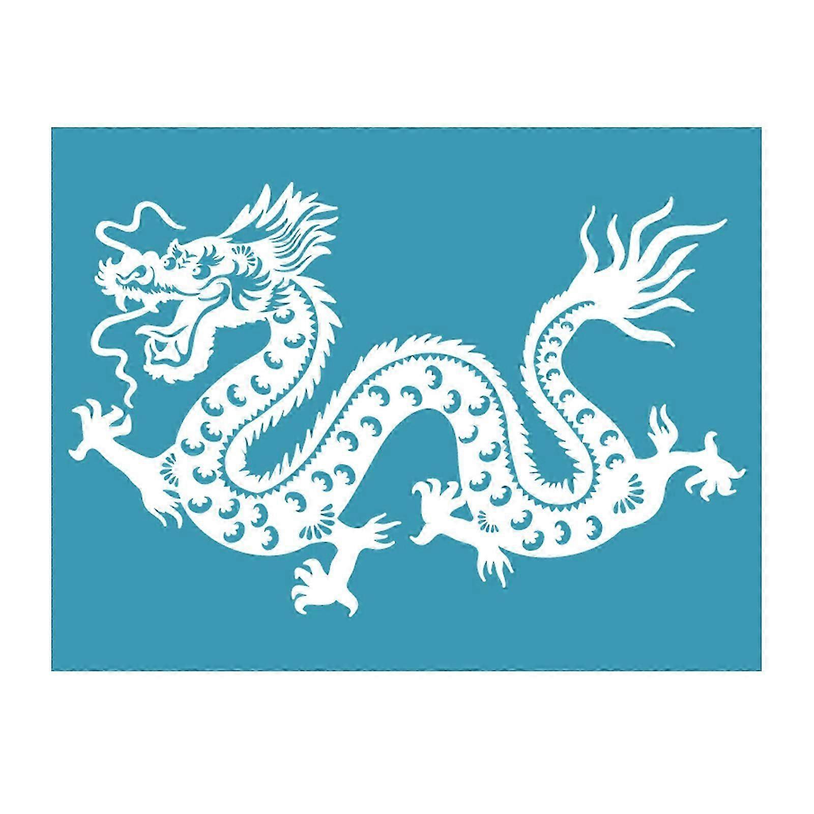 Chinese Dragon Self Adhesive Silk Screen Printing Stencil Mesh Transfers