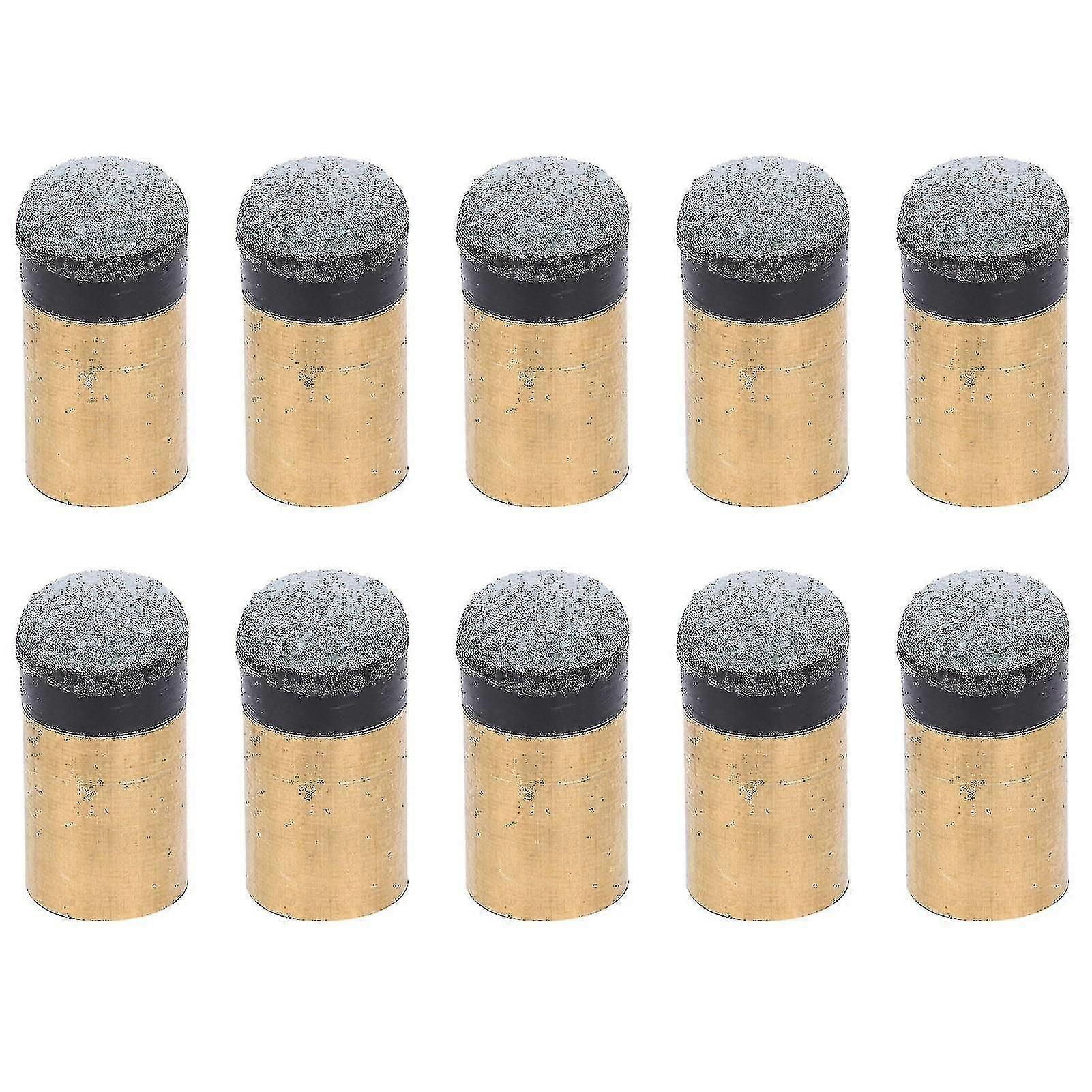 10pcs Billiards Snooker Pool Cue Pole Tip Replacement Parts Screwon Copper Pu Leather(10mm ) szkyd-YUHAO