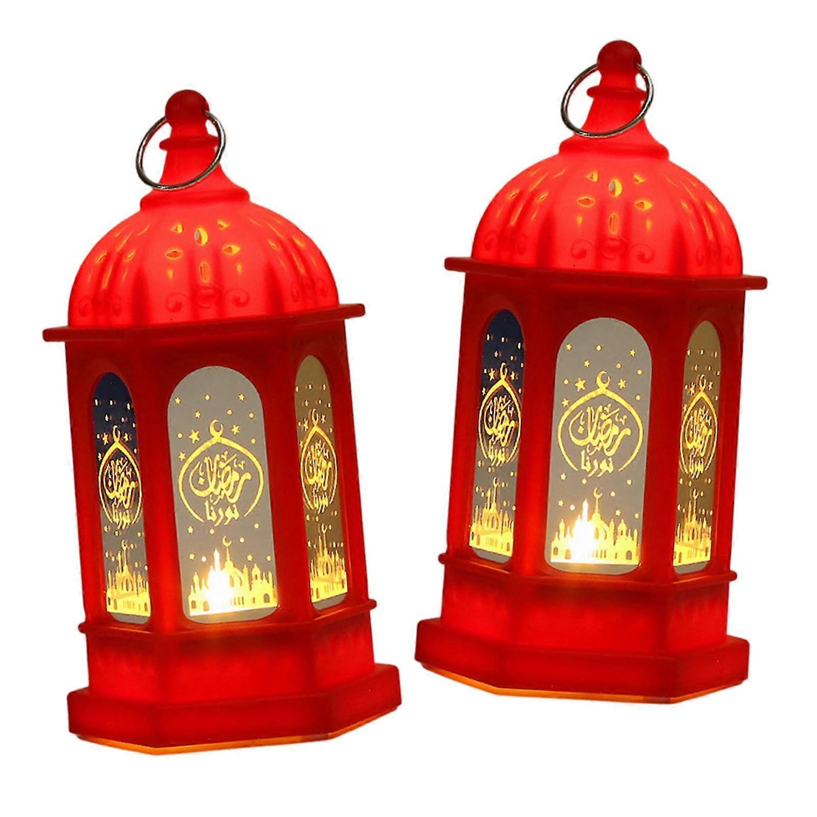2x Ramadan Decoration Lights , LED Lantern Light Tabletop Lighting Decor for