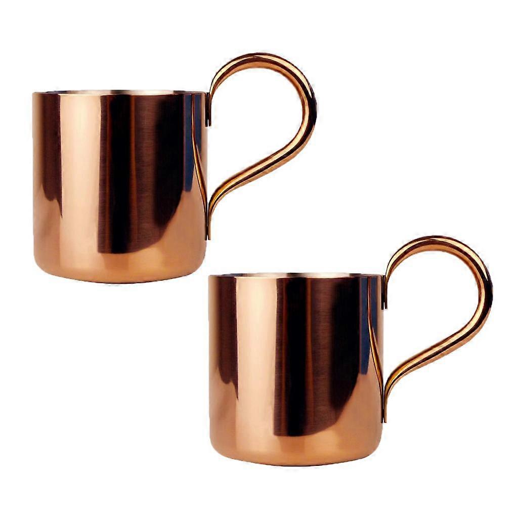 2x Copper Plated Mugs 500ml Cocktail Drinking Cups Barware
