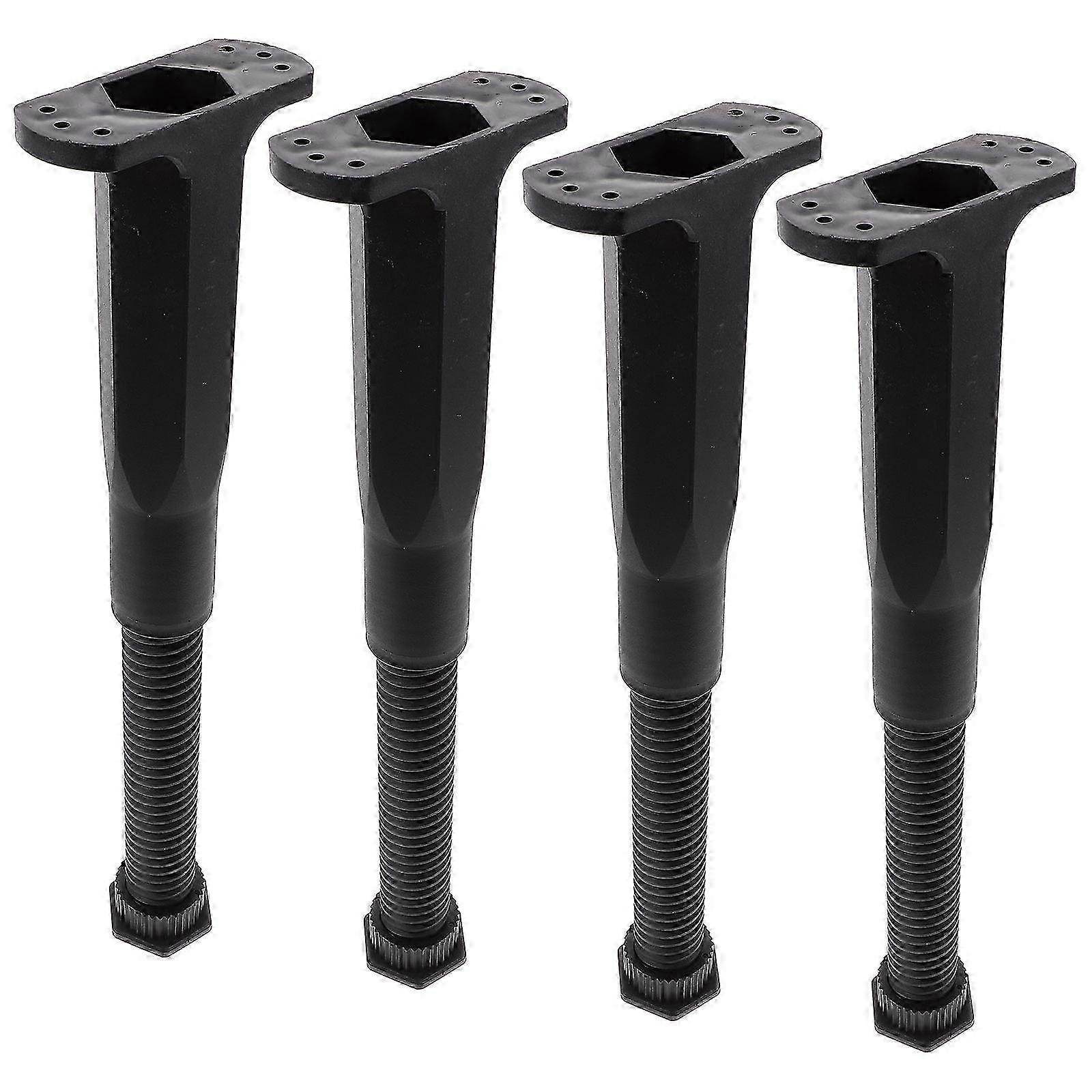 4pcs Adjustable Bed Frame Support Legs 19.5X9X4CM Black