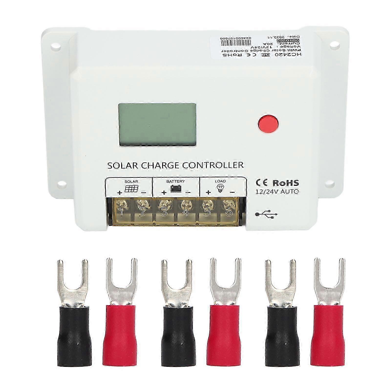 Solar Charge Controller Charging Parameters Adjustable MOS Circuit PWM Solar Charge Regulator 12V 24V 20A