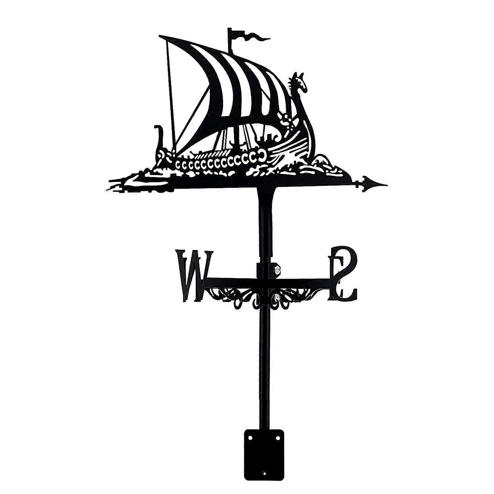 Weather Vane For Roof Mount Fighter Jet And Pirate Ship Wind Direction Indicator With Rust Resistant Coating