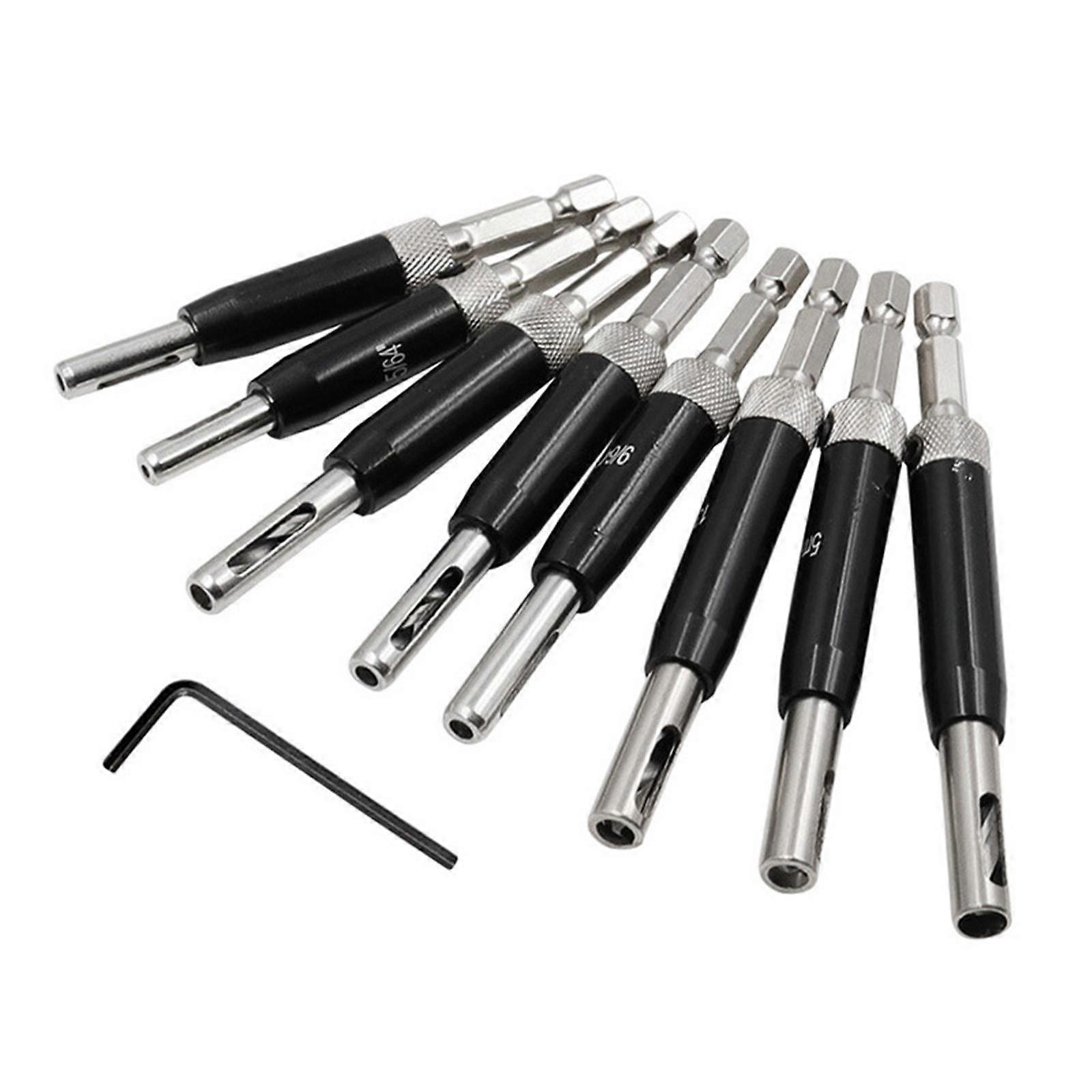8 Pieces Center Hinge Drill Bit Mill Tool for Professionals Cabinet Handles