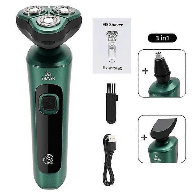 New Smart Electric Shaver LCD Digital Display Three-head Floating Razor USB Rechargeable Washing Multi-function Beard Knife