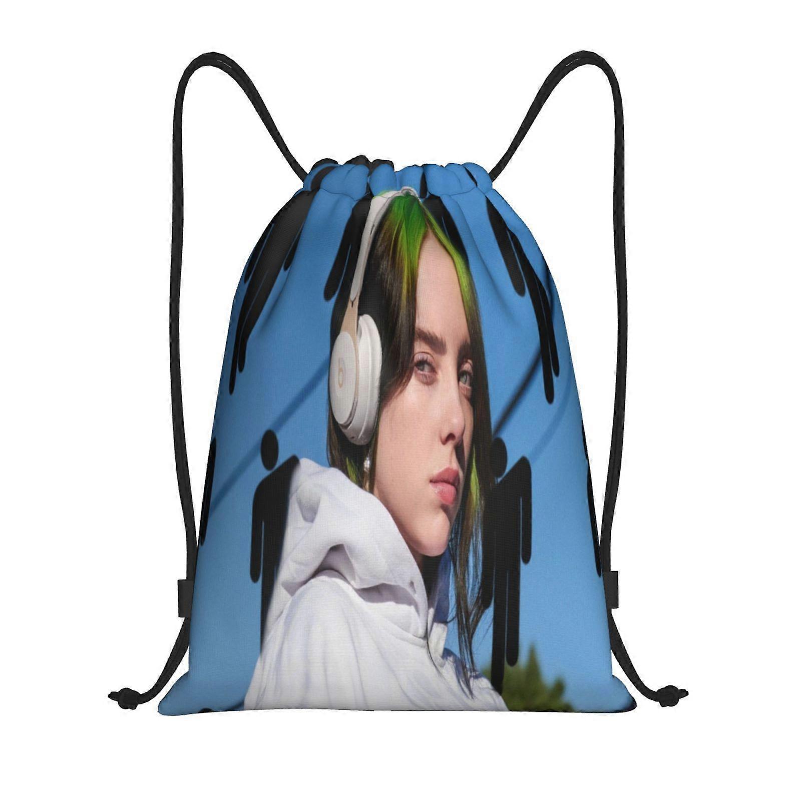 r112 Billie Eilish Canvas double shoulder backpack quick access and comfortable fit e112