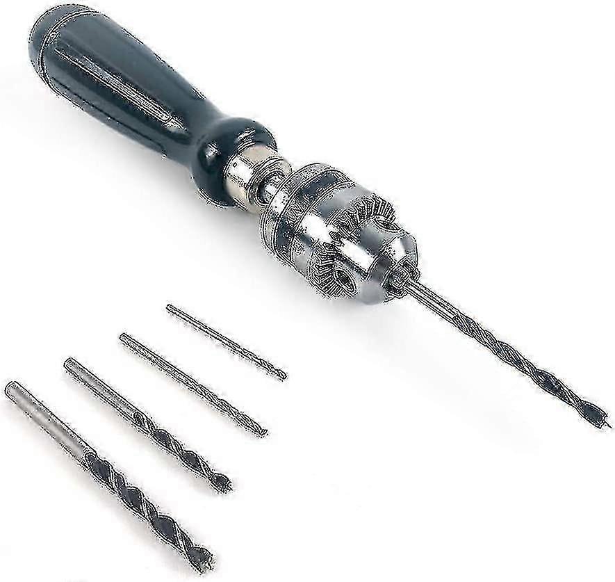 Craft Precision Pin Vise Hand Drill Kit with 5 Mini Drills(1.5-5mm) for Wood, Resin, Plastic, Clay DIY Projects