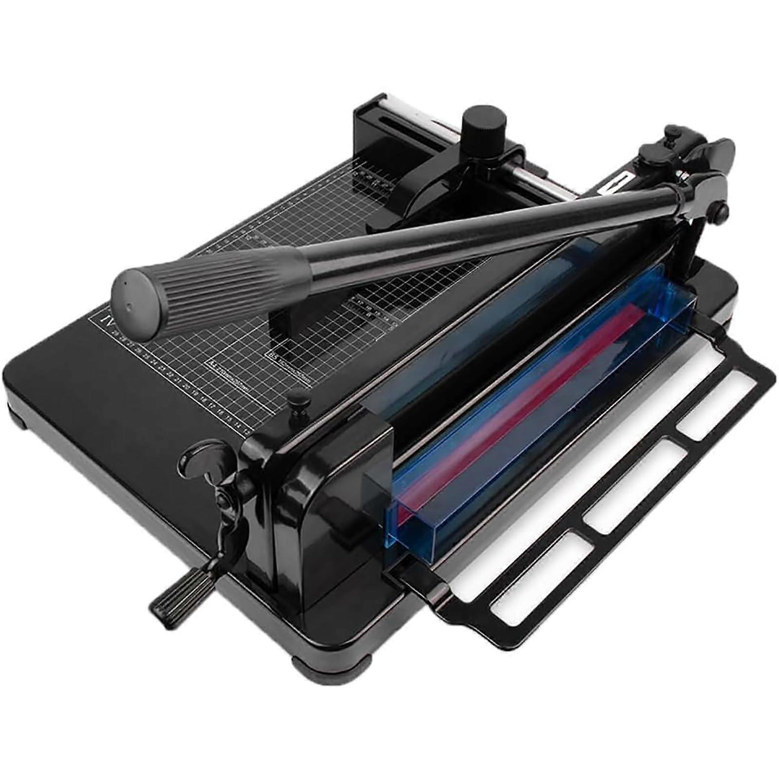Robust paper cutter, manual A4 cutting machine, with protection and adjustable ruler, ideal for office, home and school