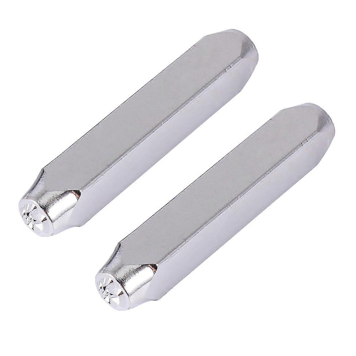 Metal Marking Punch Stamping Tools Silver Rectangular Shape for Crafting Diy Projects 6.4x1cm 2Pcs