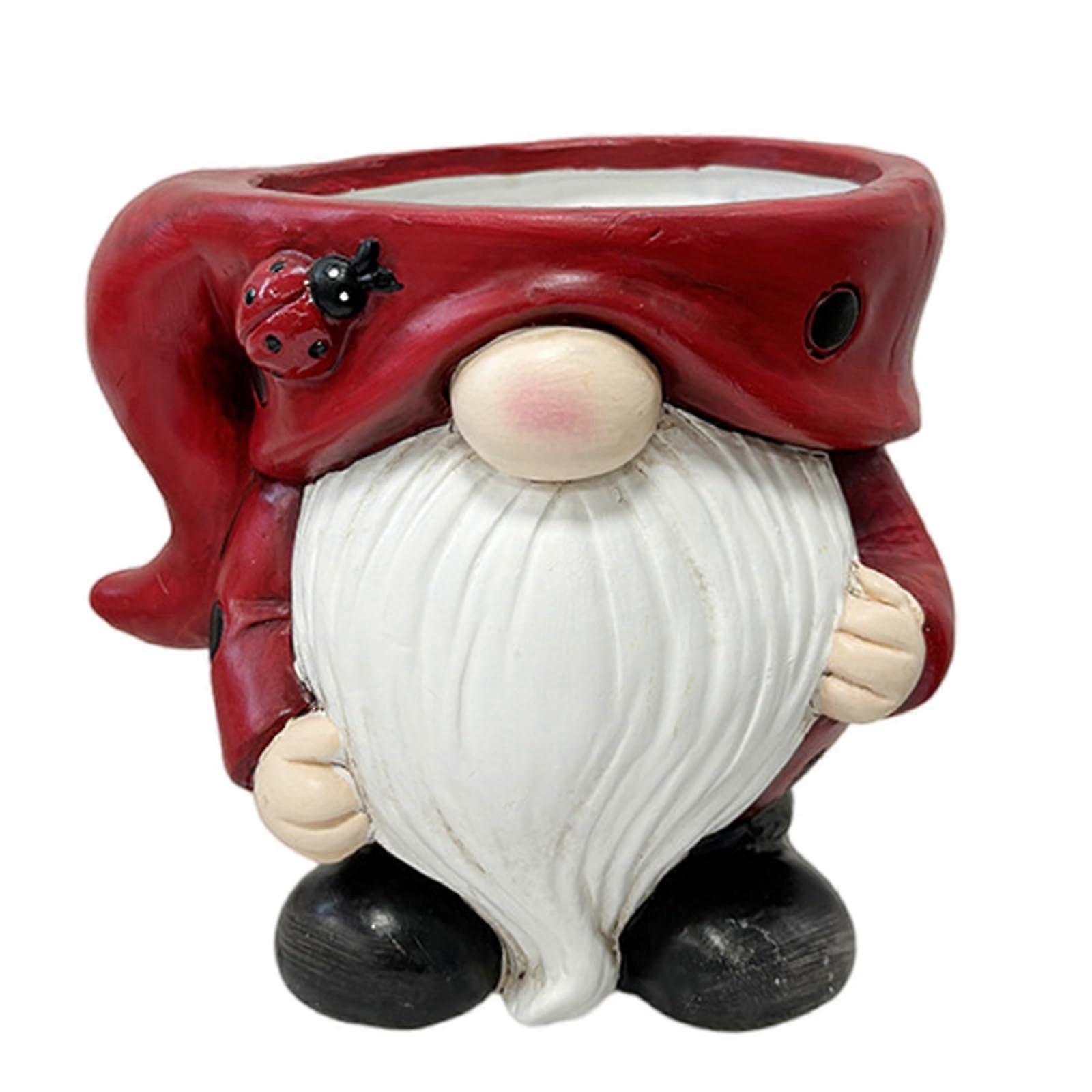 Christmas elf, planter, decoration, unique ceramic vase for festivals, plant display on bookshelves and mantelpieces