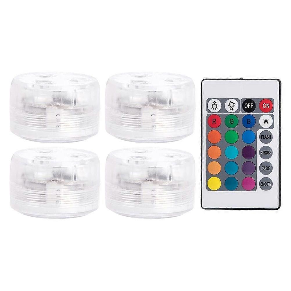 Pond Lights Underwater Led Light For Underwater Landscapes Abs Material 4Pcs Remote Control Color Changing