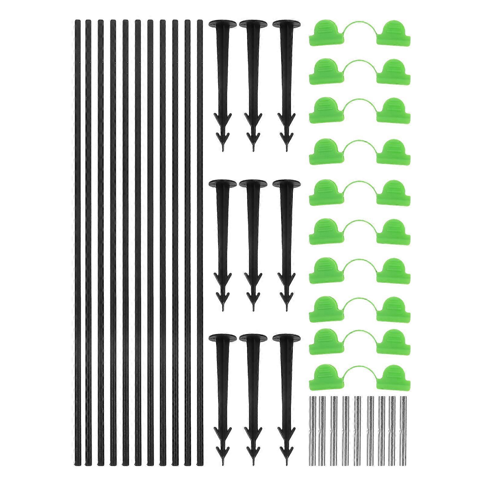 Garden Hoops Set Plant Protection Arch Plastic Green For Vegetables 18 Rods