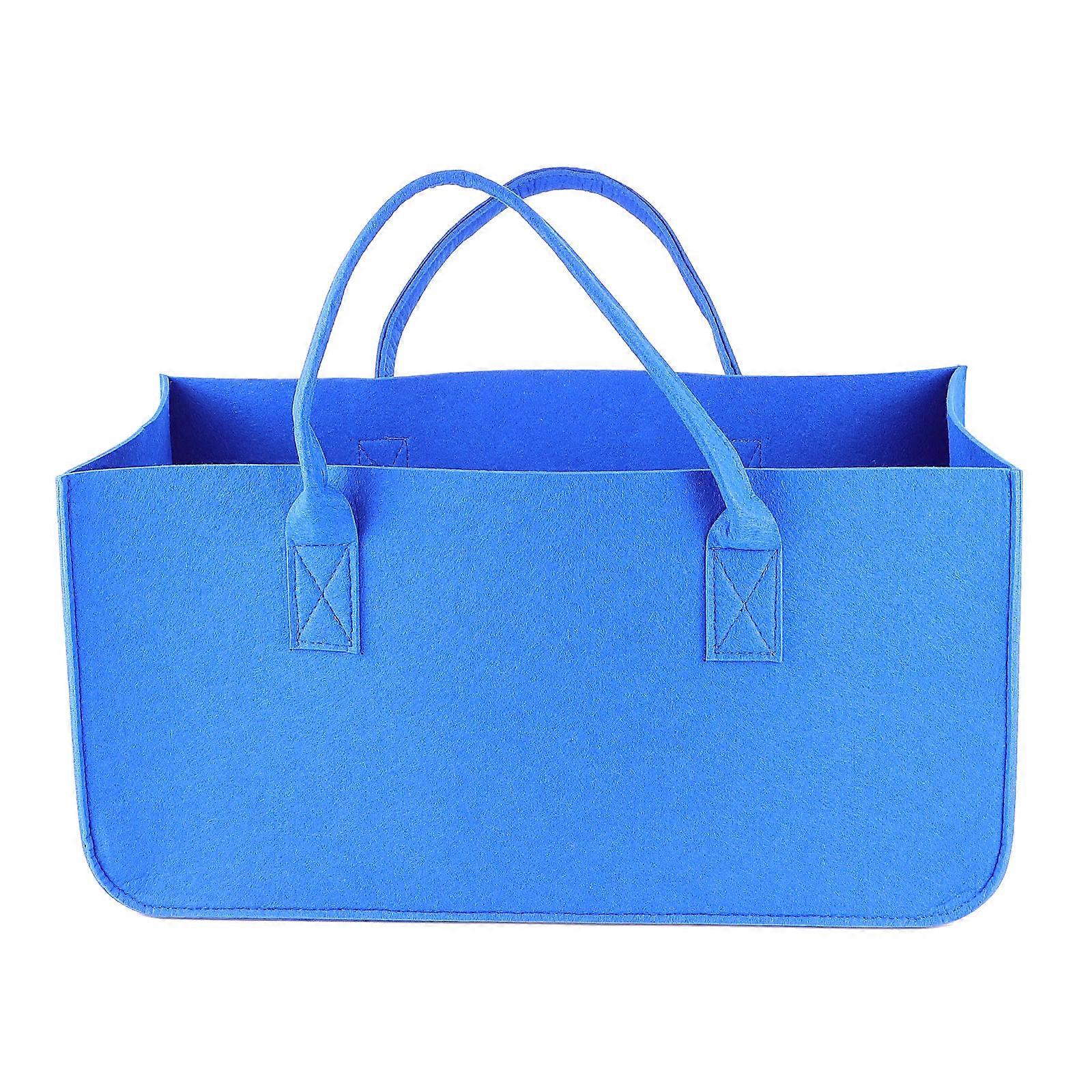 Blue Felt Storage Bag and Reusable Home Storage Solution with Large Capacity