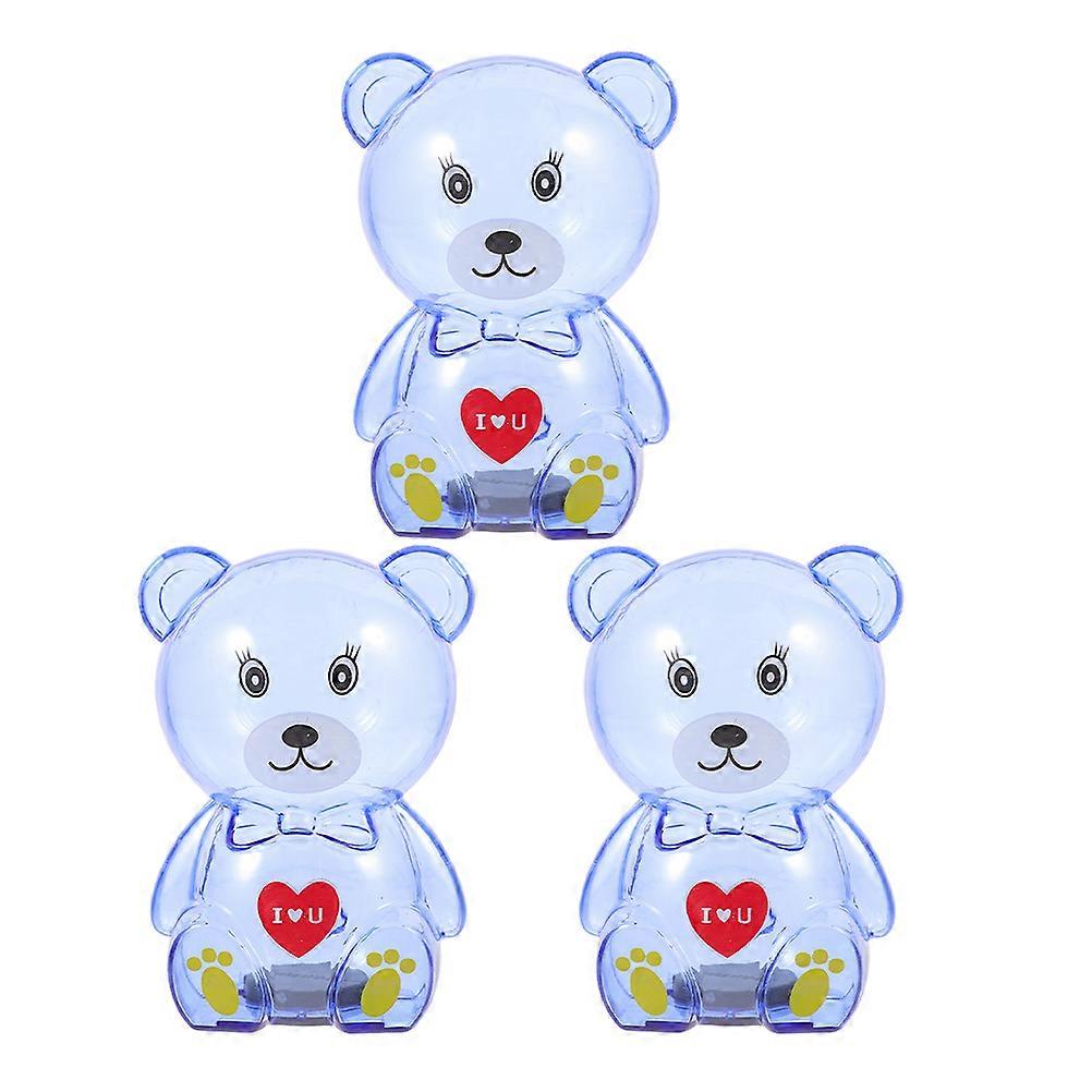 3pcs Transparent Cartoon Bear Piggy Bank Cute Coin Container for Home, Ideal for Organizing Coins and Saving Money