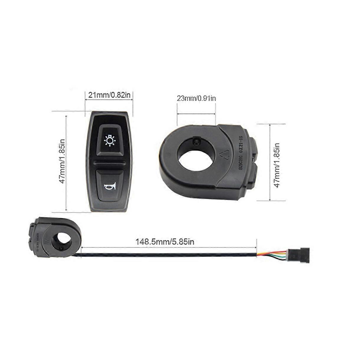 2X Bicycle Lithium Battery Modification Accessories 2-In-1 DK21-1S Switch Mountain Bike Scooter Horn