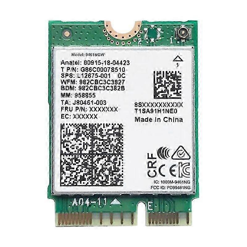 For 9461NGW WiFi Card AC 9461 2.4G/5G Dual Band 802.11AC M2 Key E CNVI Bluetooth 5.0 Wireless Adapt