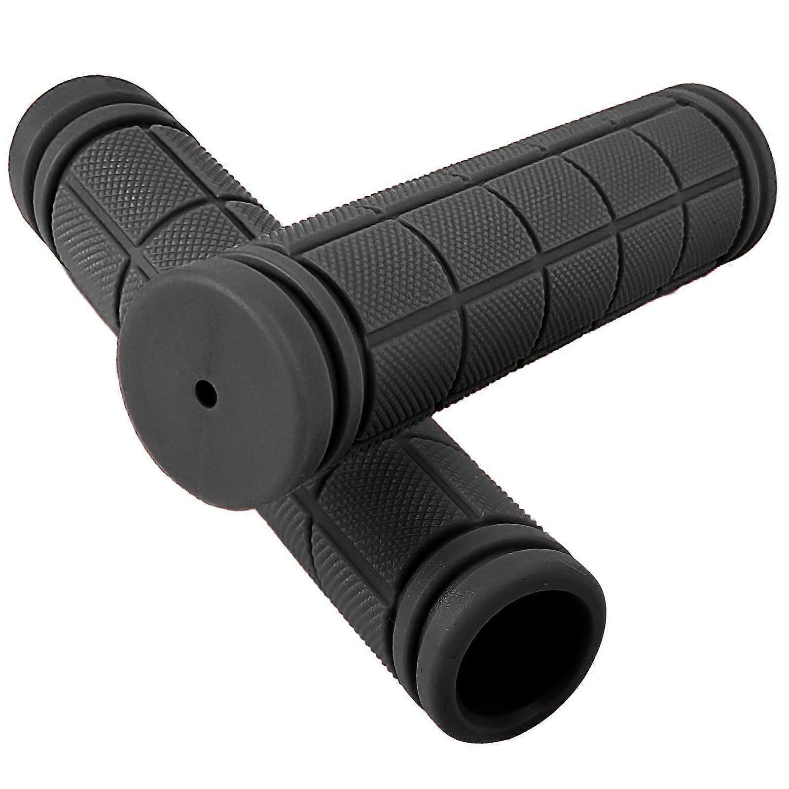 Bicycle Grips Pack of 2, 22 mm Rubber Ergonomic Handlebar Grips for Mountain Bikes and Scooters, Black